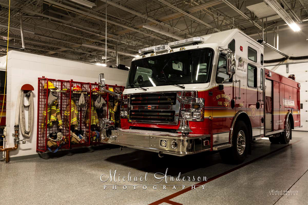 Pre-light painting of New Brighton Engine 494 in the firehouse.