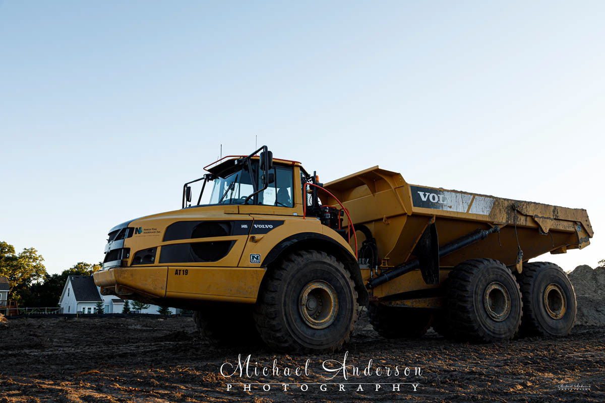 Photo of a Volvo A40G Articulated Hauler prior to light painting it.