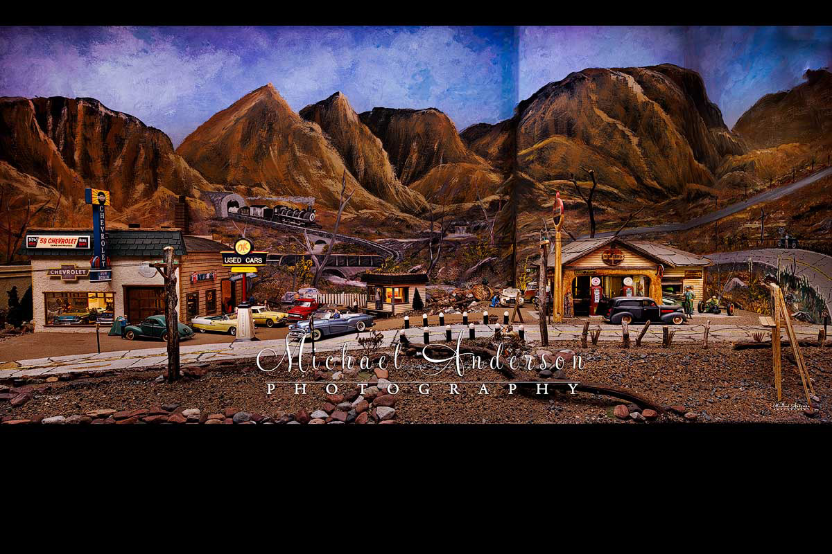 The right section of an amazing Route 66 diorama (circa 1958).