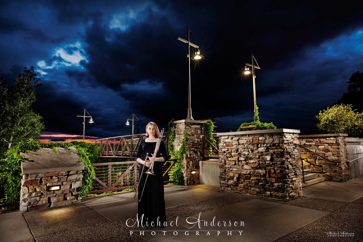 Light painted senior photo composite. The background was light painted at the Elm Creek Chalet at the Elm Creek Park Reserve in Maple Grove, MN.