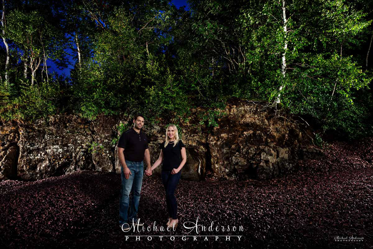 A pretty light painted engagement photo created at beautiful Iona's Beach on the north shore of Lake Superior.