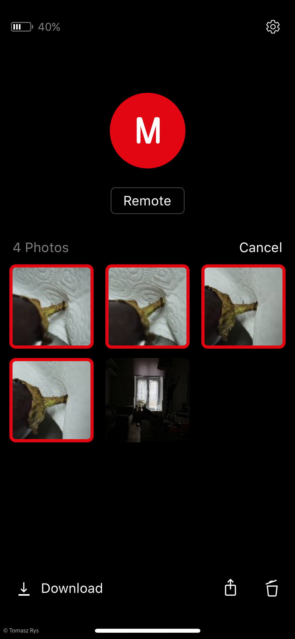 Wybór zdjęć na karcie aparatu