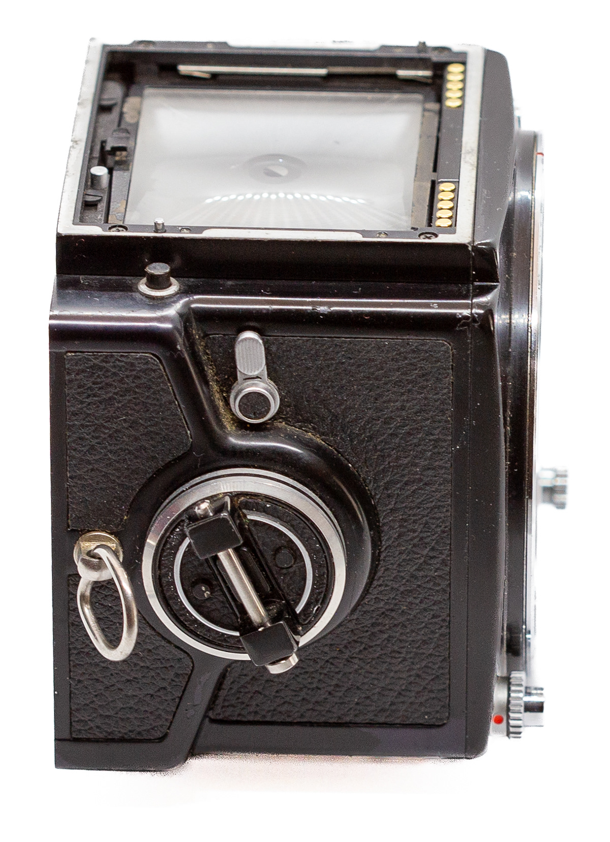 ZENZA Bronica ETRS. Korpus. Mechanizm przewijania i przełącznik multiekspozycji - © 2025 Tomasz Ryś