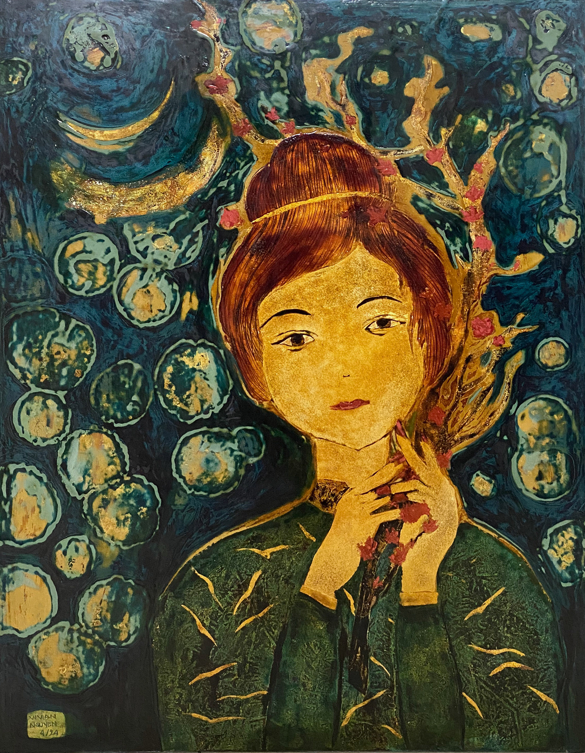 Xuân Đào - 45x60 (cm) - sơn mài