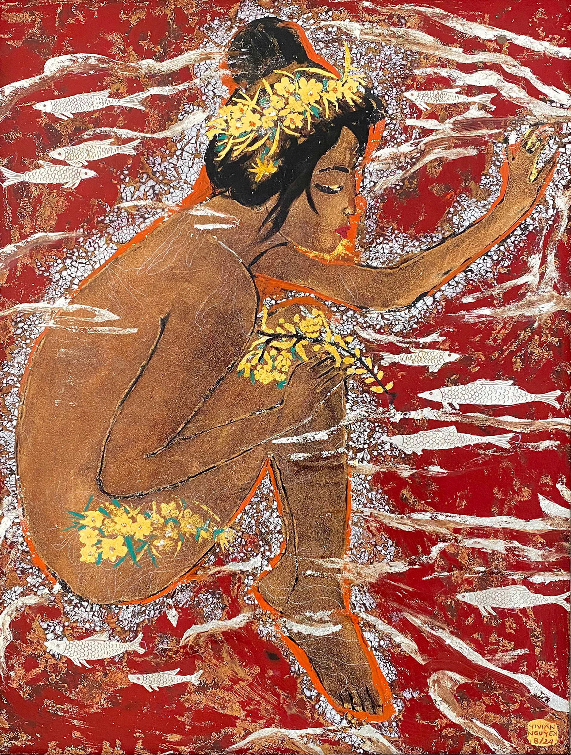 Mơ Trăng - 45x60 (cm) - sơn mài