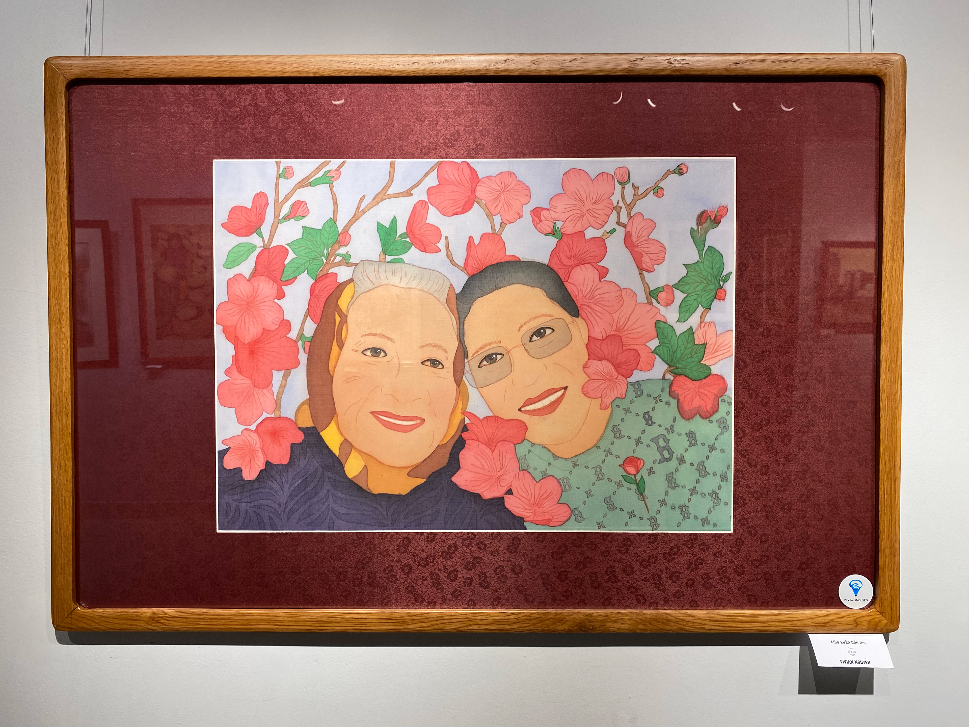 Xuân và Mẹ - 80x60 (cm) - tranh lụa