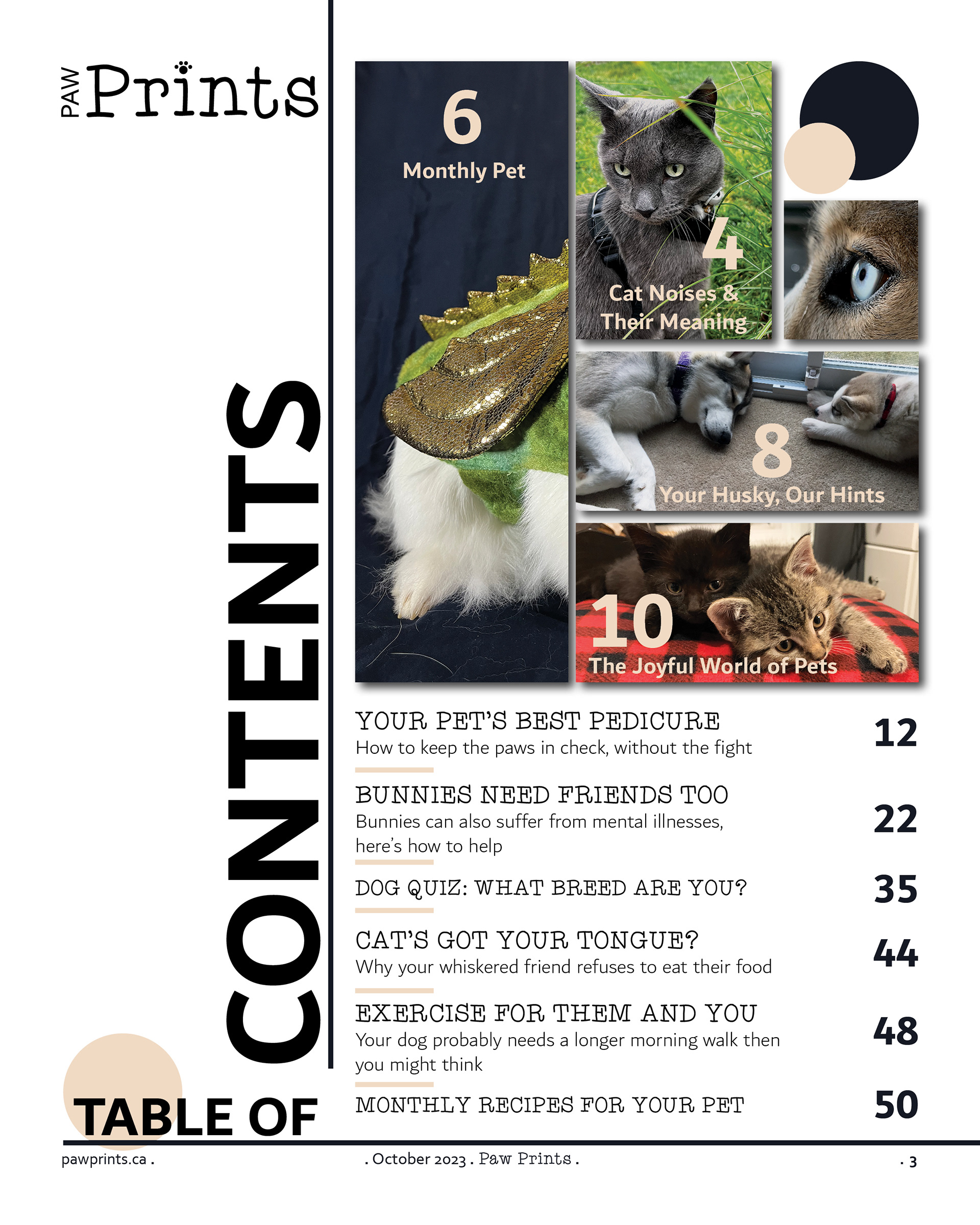 table of contents