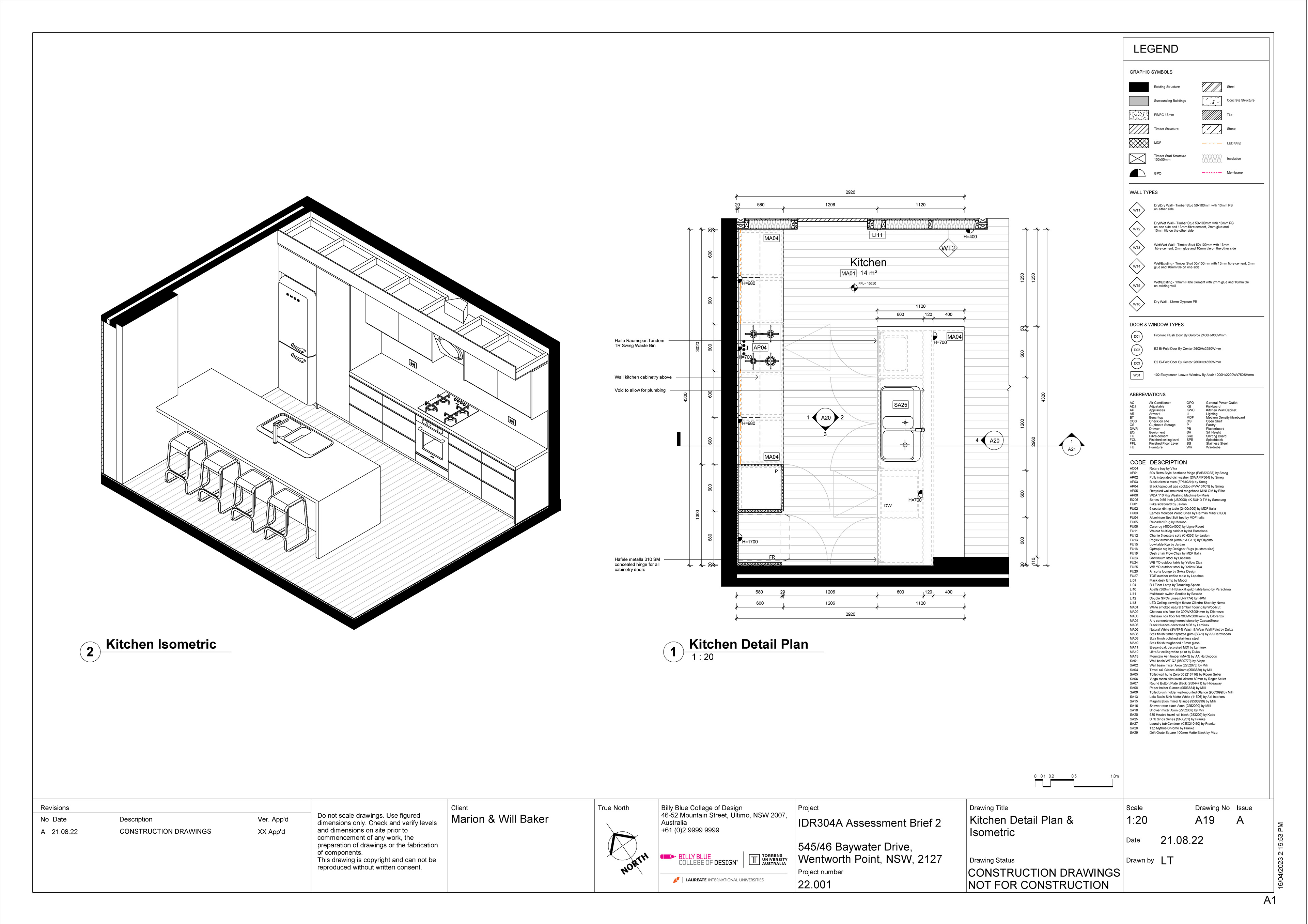 Kitchen Detail Plan & Isometric
