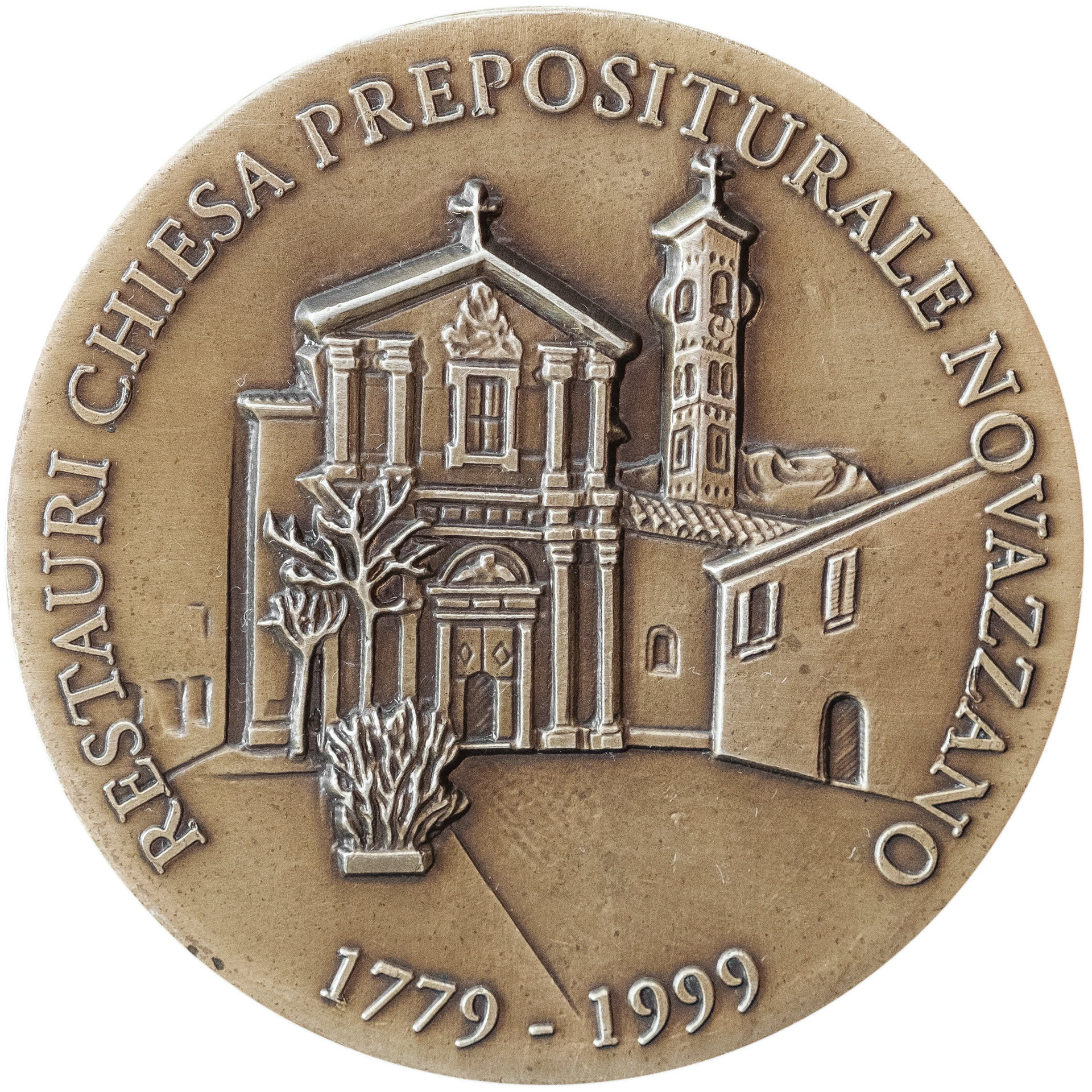 Medaglia "Restauri Chiesa Prepositurale Novazzano", fronte, 1999