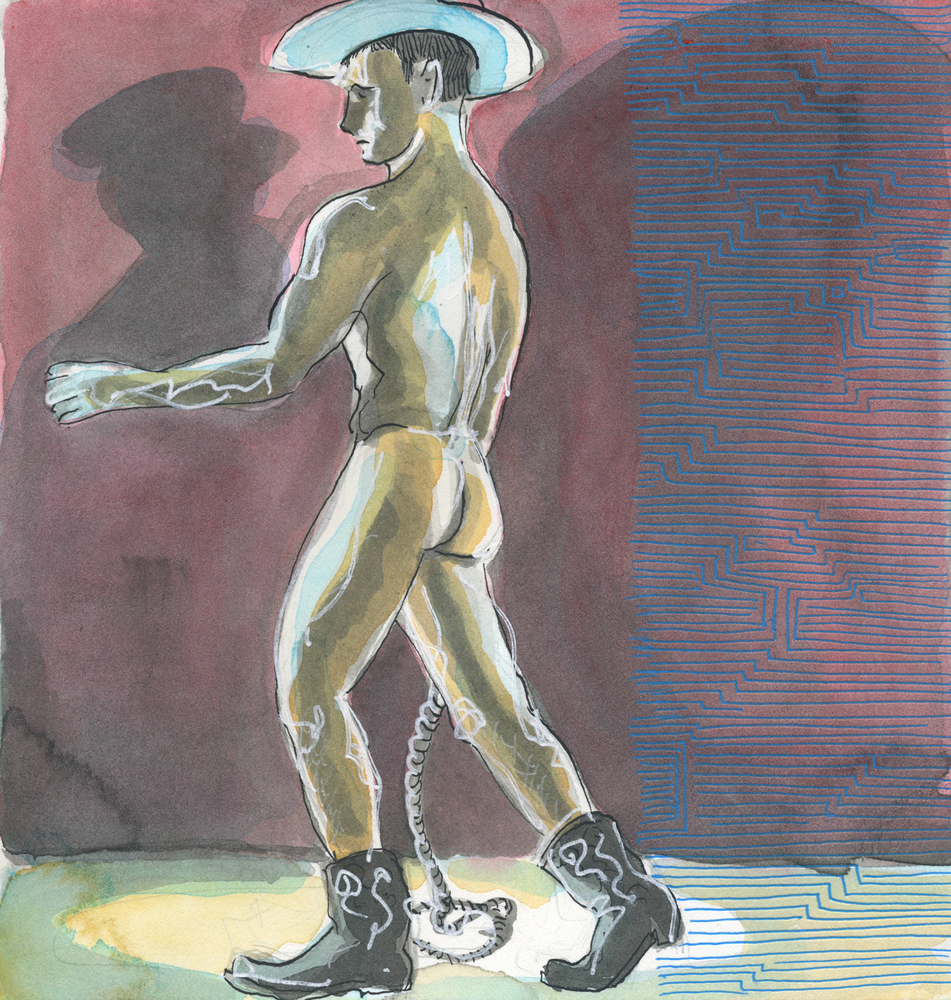 Ralph Kliener as Cowboy from Male Figure, 1968