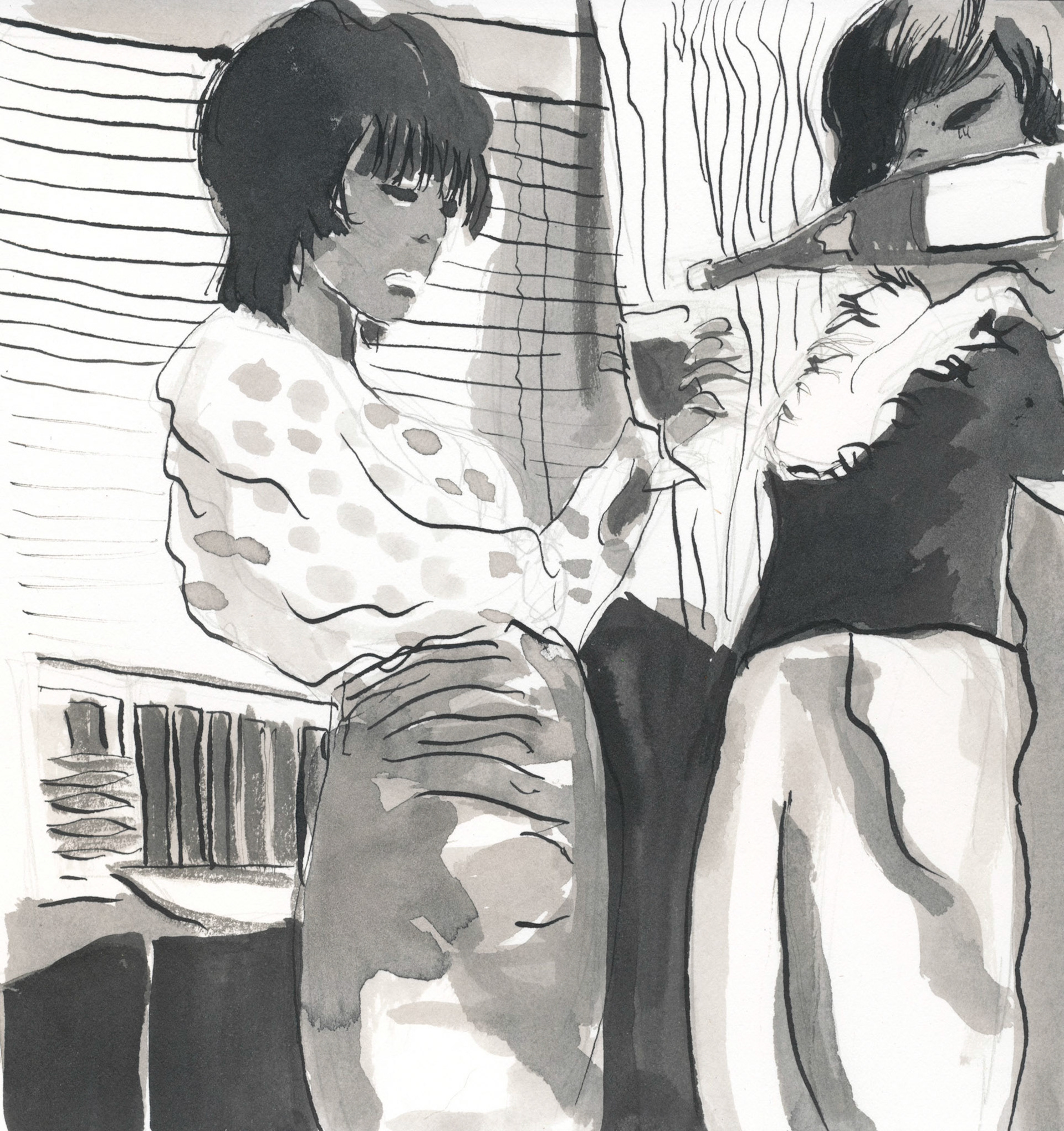 Backstage at the Crazy Horse Kicks Wilde and Others, 1965