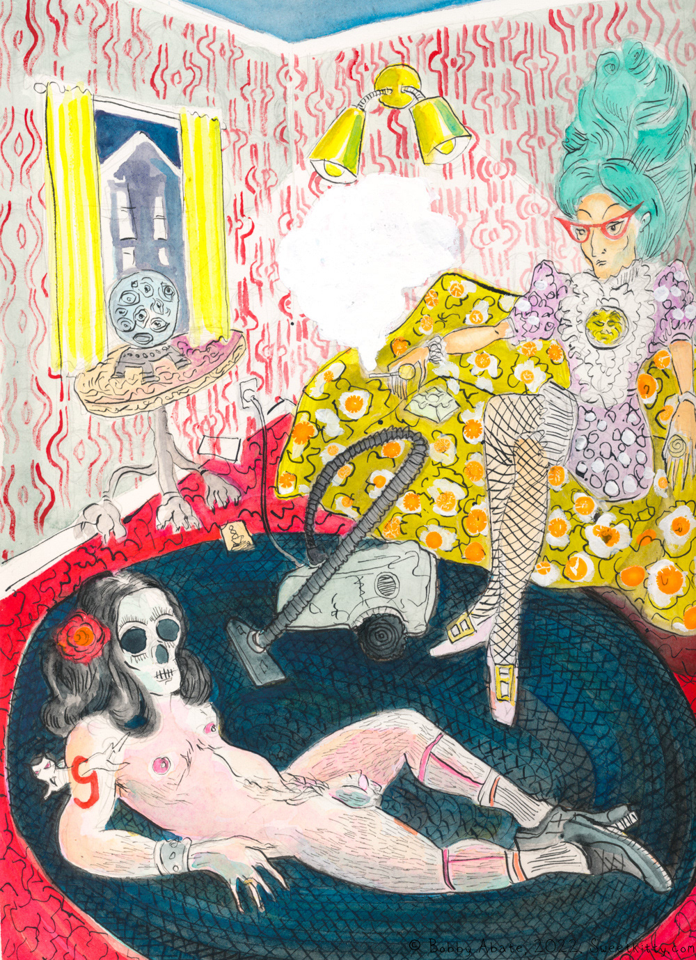Sex Crimes / Watercolor & Gouache on Paper / 9 x 12 / 2022