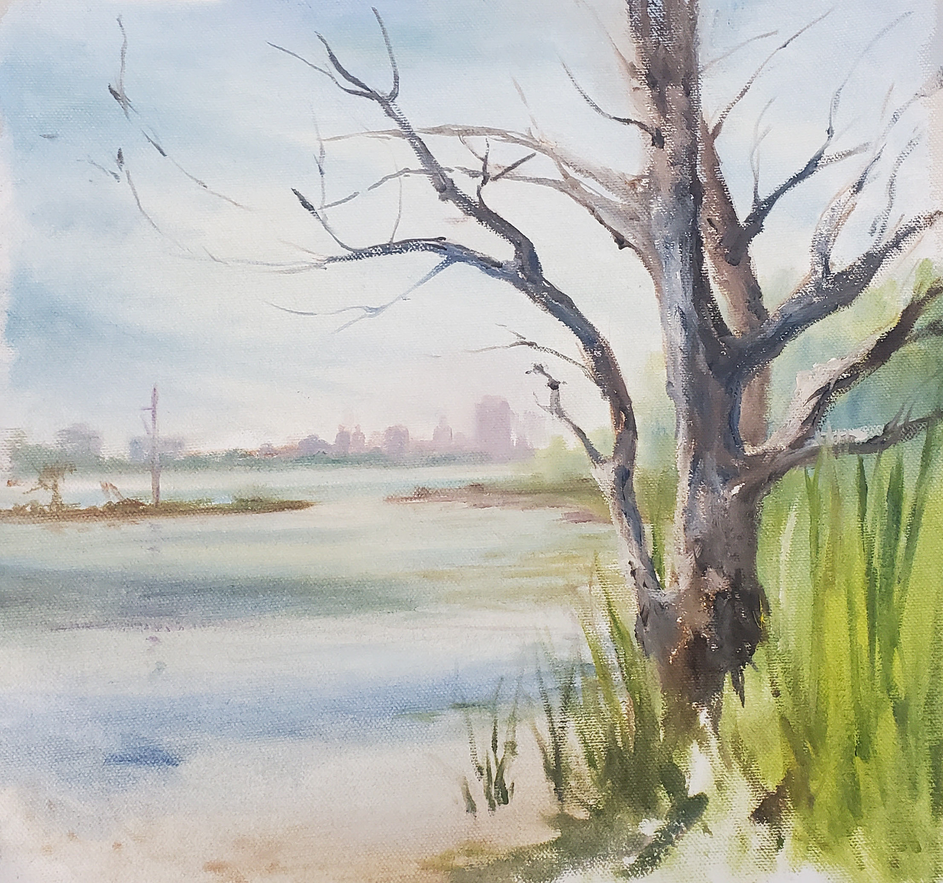 At the Waters Edge, Ferry Village, $250, 12 x 12