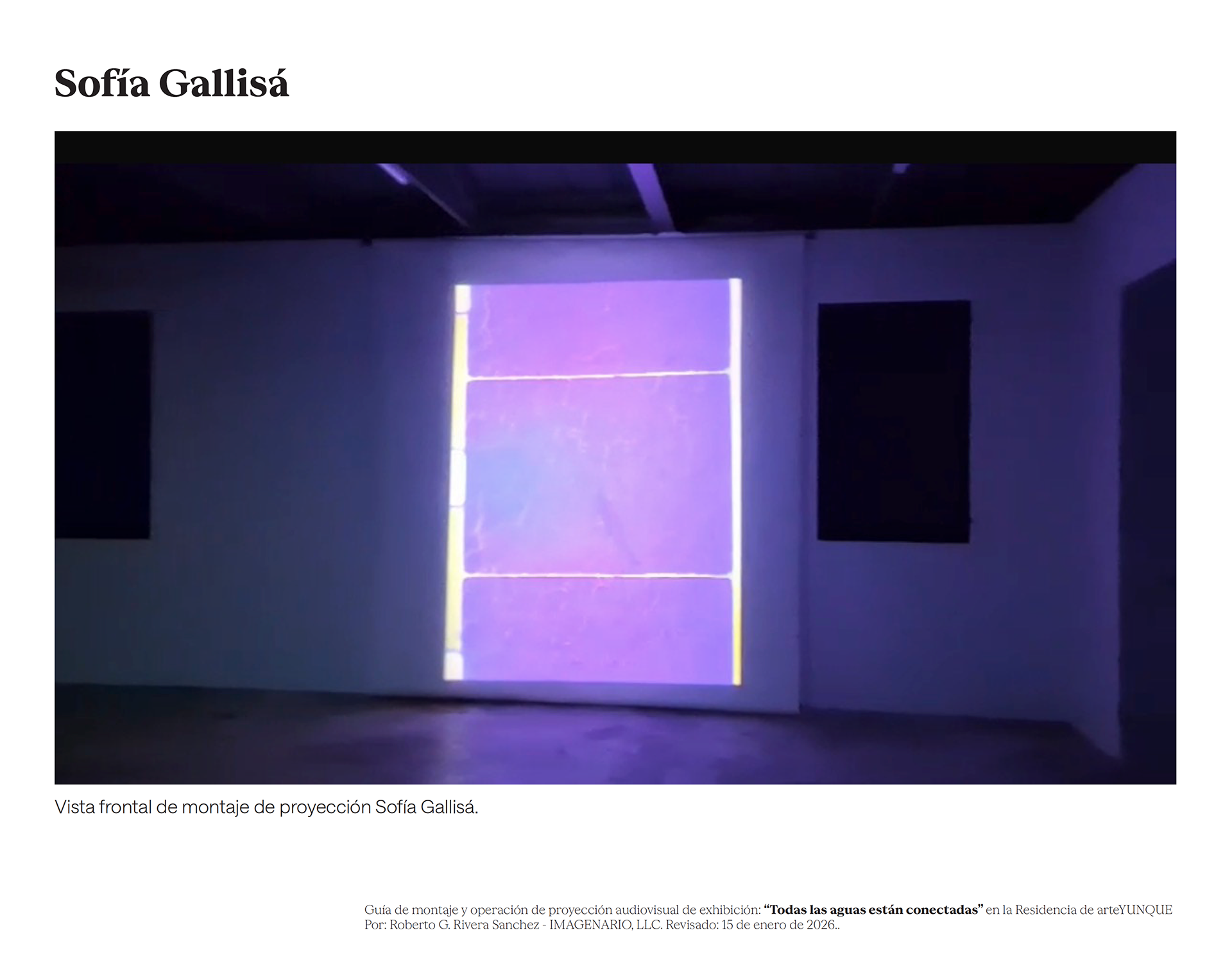Guía técnica de proyección de Sofía Gallisá.