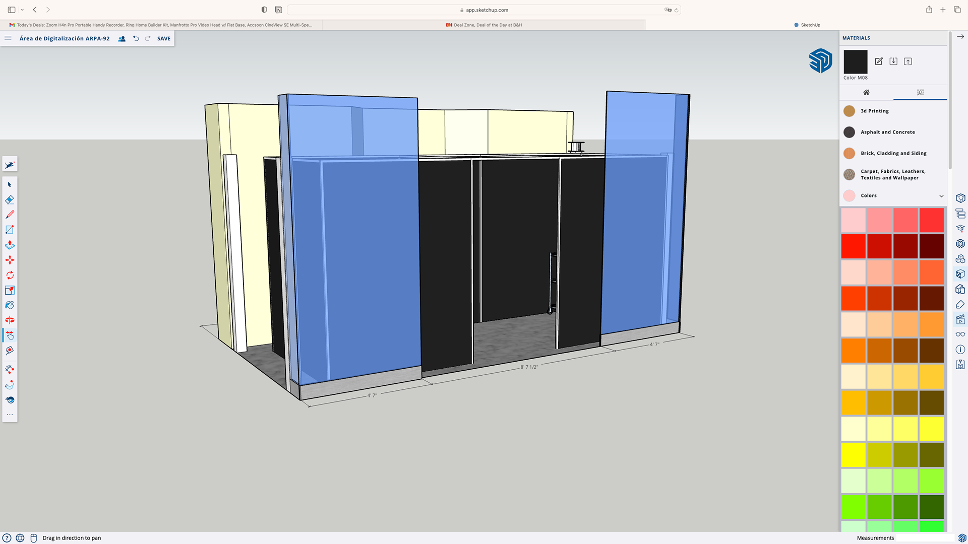 Render en 3D de Laboratorios de Digitalización de ARPA 92-Entrada Carpa 1
