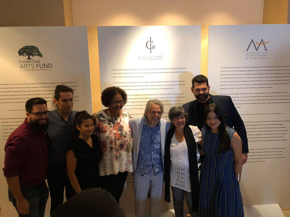 Equipo de la colección del ICP con Luis Miranda Jr. (Mecenas de Google Arts and Culture Puerto Rico) y Carlos Ruíz (Director del ICP)