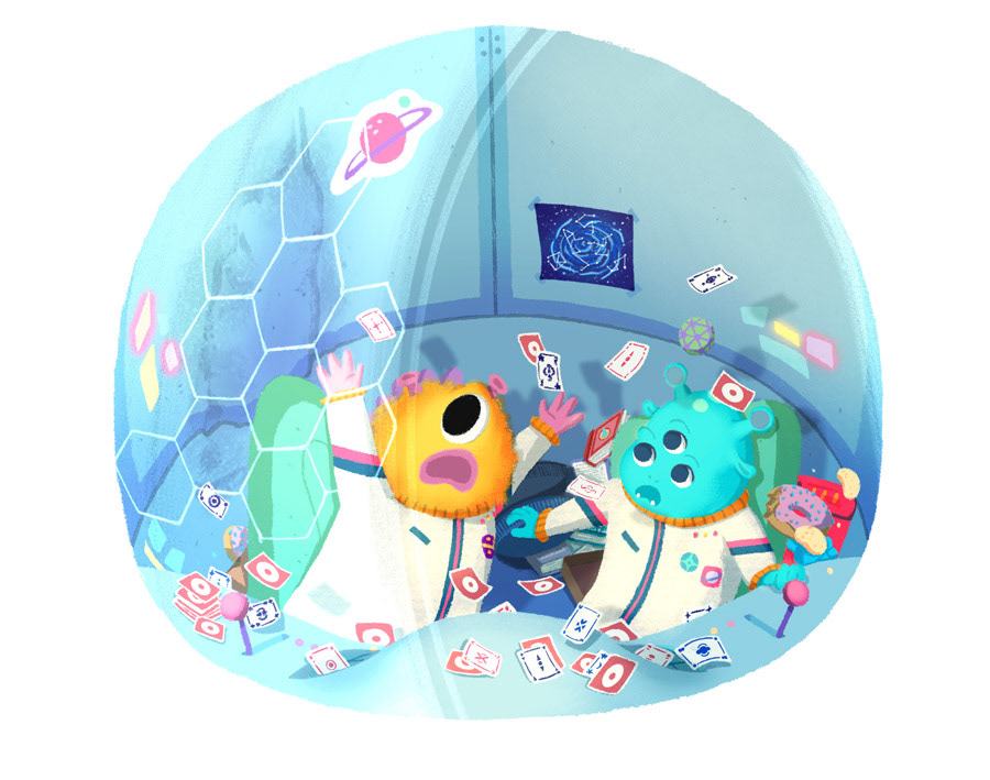 Bloo and Ost's ship get hit by a comet.