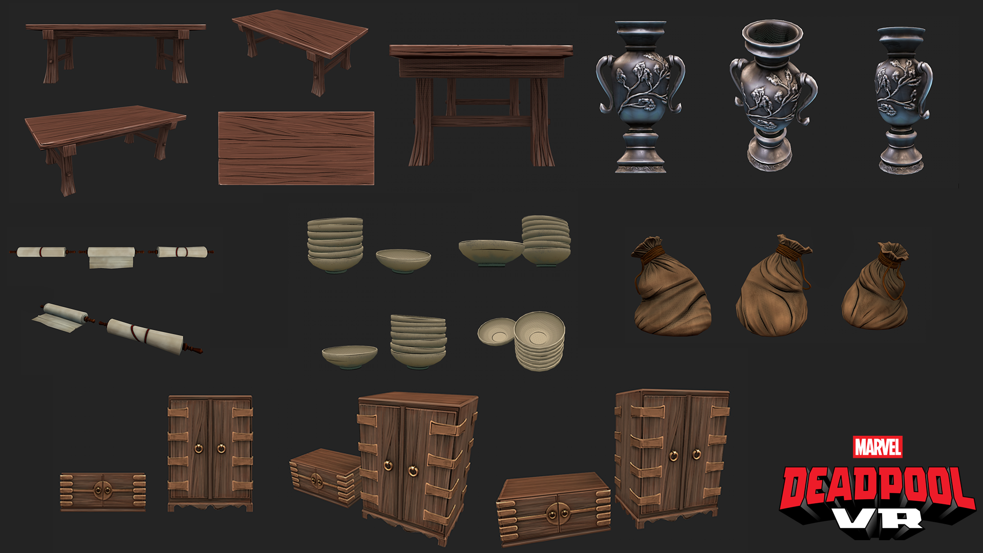 Some props I made for the Yashida Compound level.