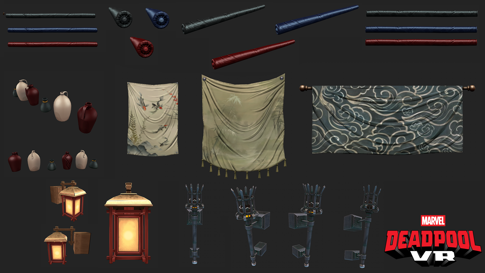 Some props I made for the Yashida Compound level.