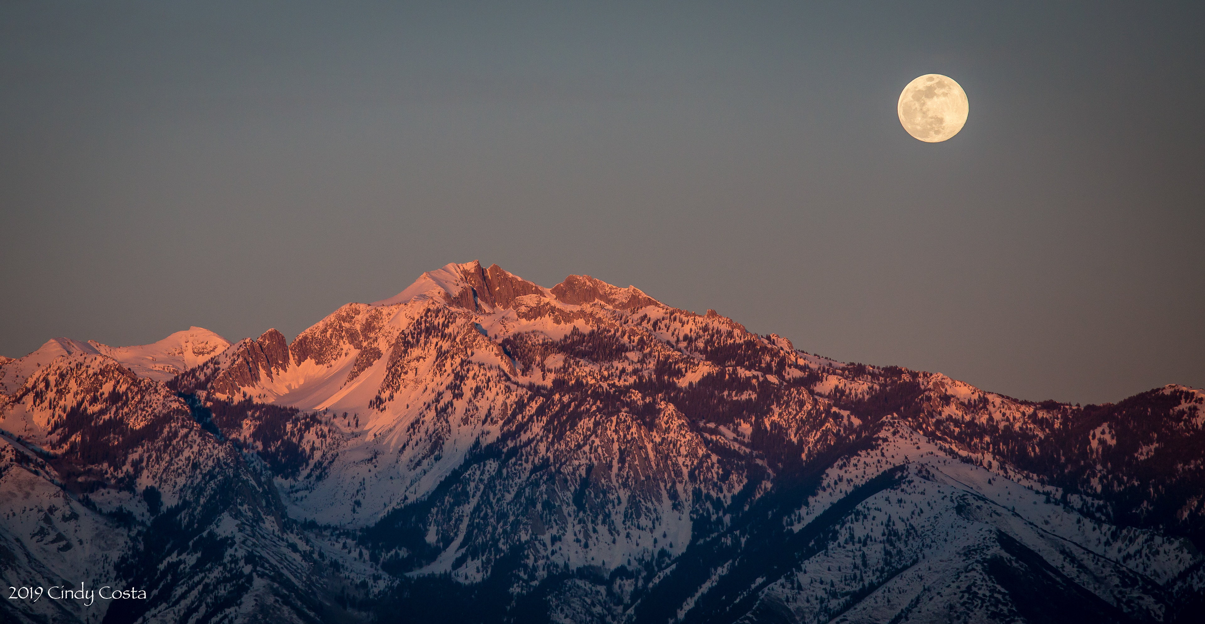 Moon over the Wasatch Mountains