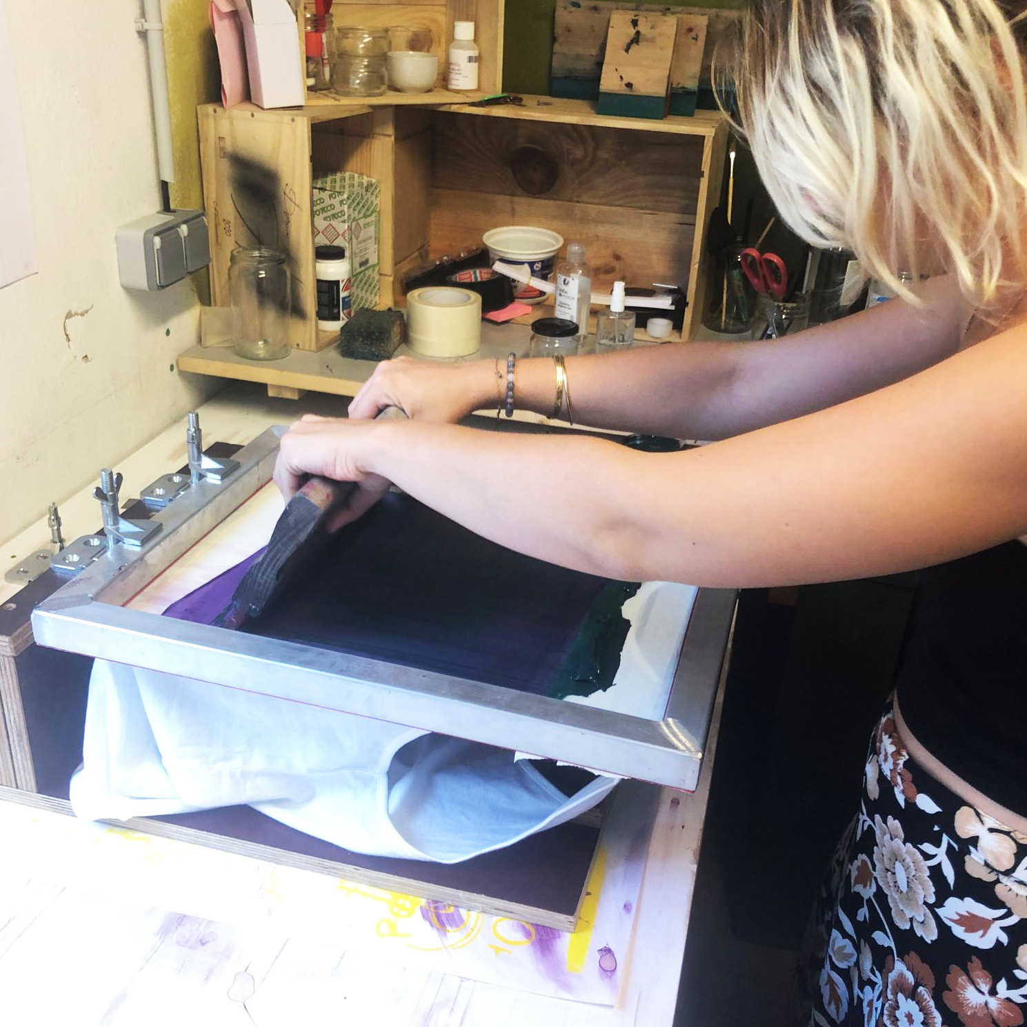 Atelier d'initiation à la sérigraphie avec le Collectif Trois tiers.