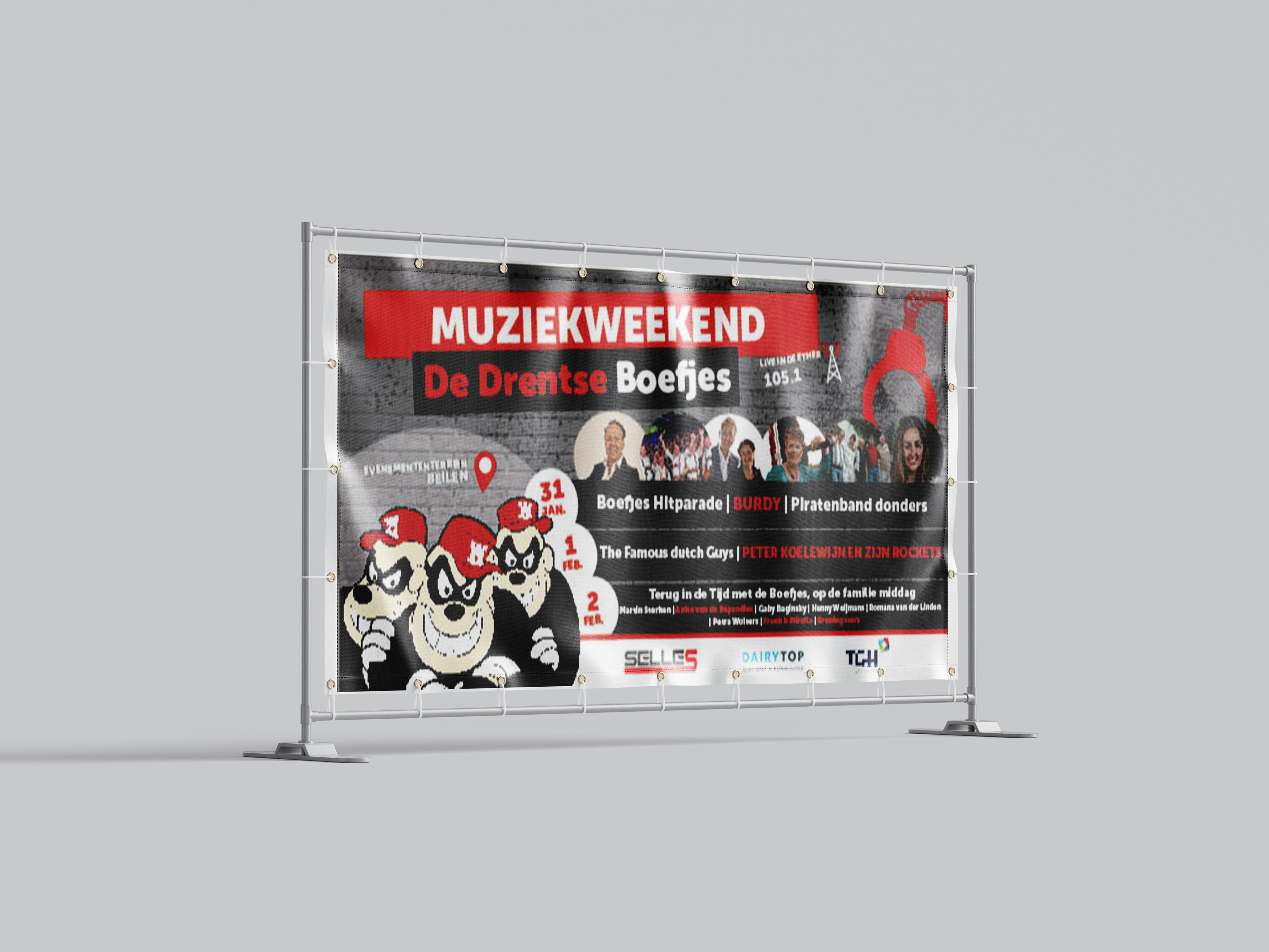 Spandoek muziekweekend 200x 200 mm