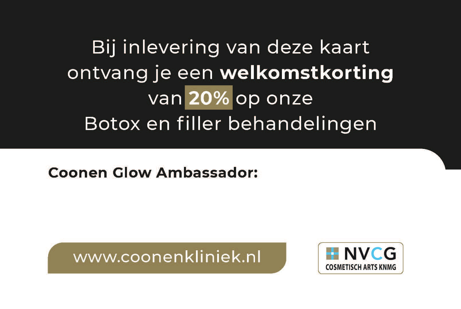 Welkom/ cadeaubon achterkant