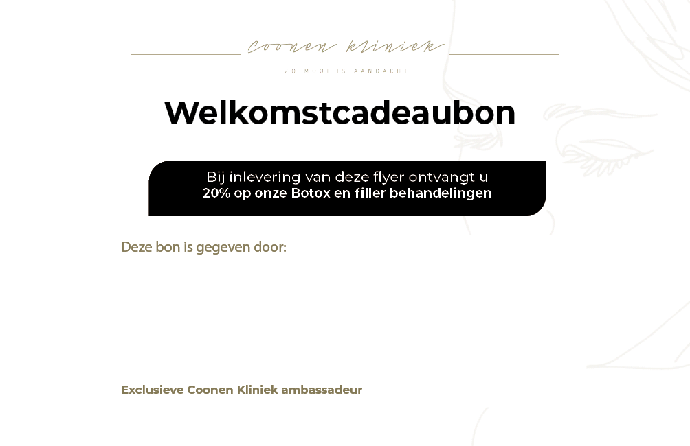 Welkom/ cadeaubon voorkant