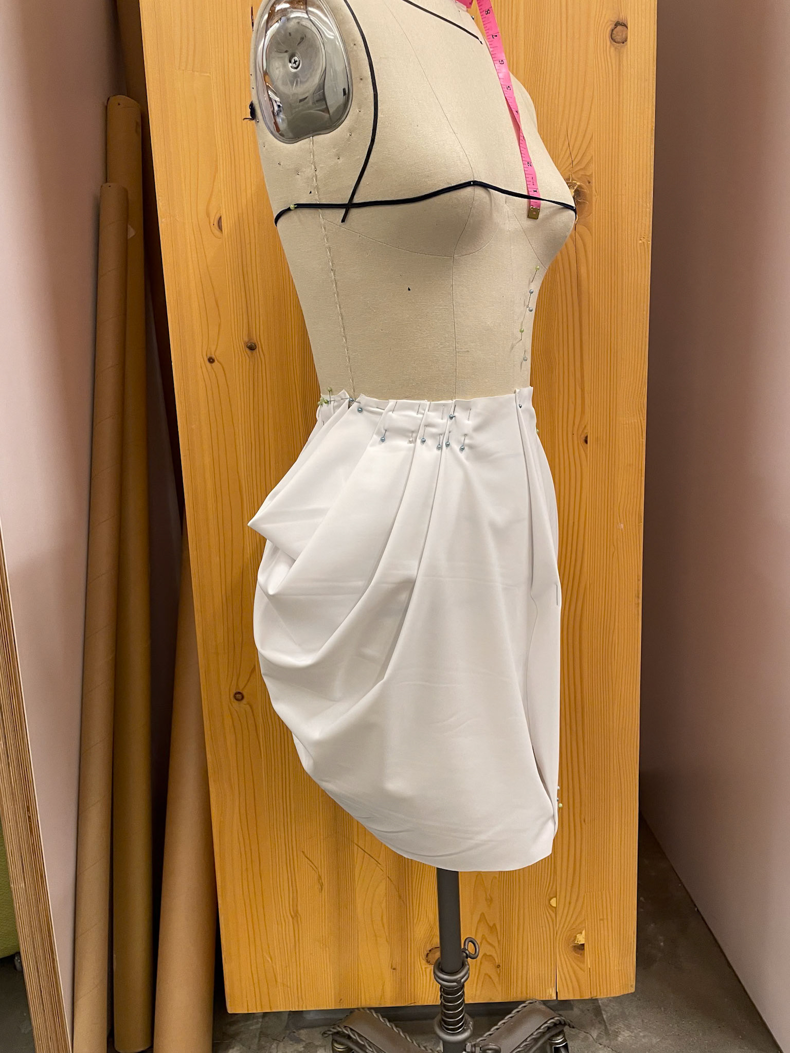Side Seam Skirt Cowl Draped