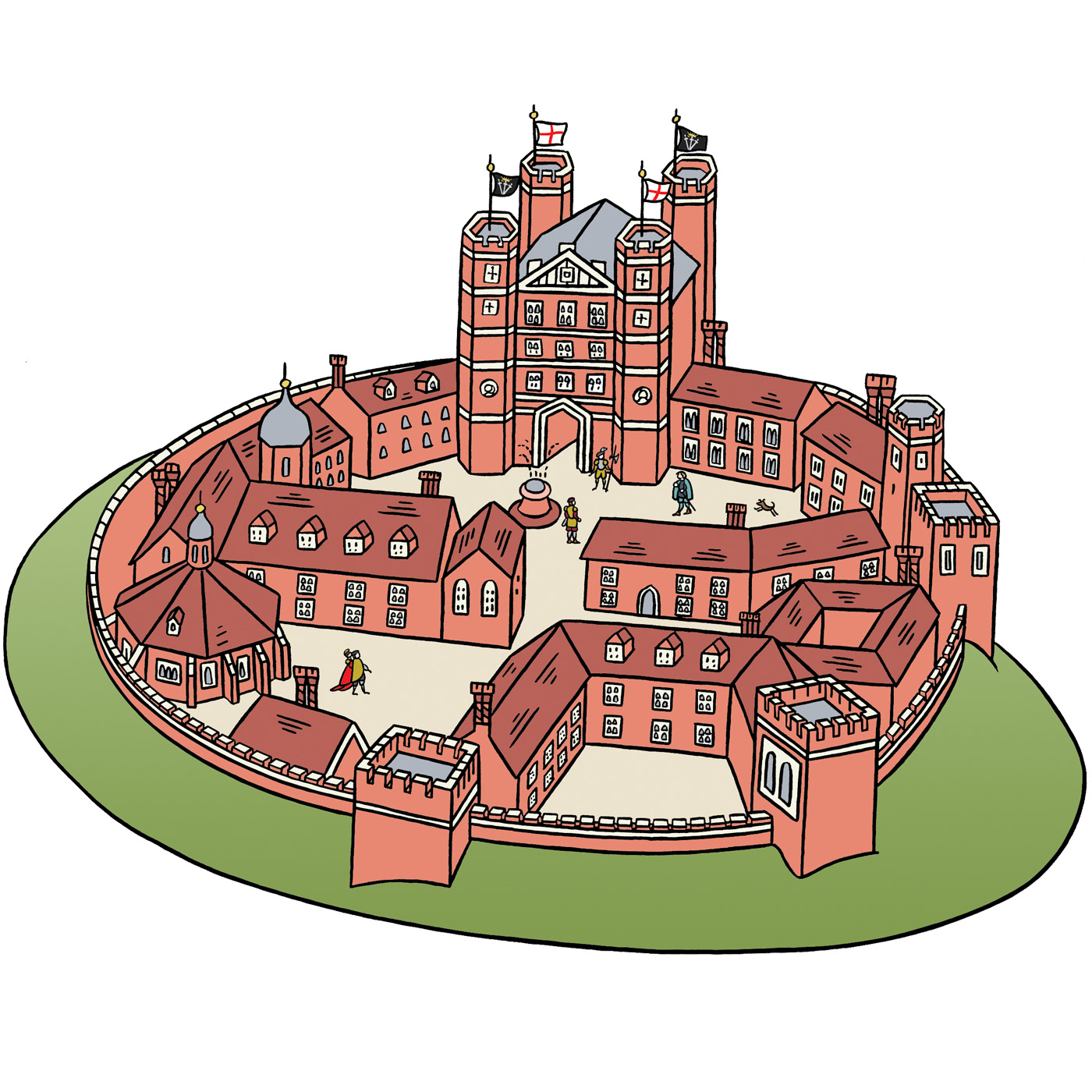 A full-colour illustration of Basing House