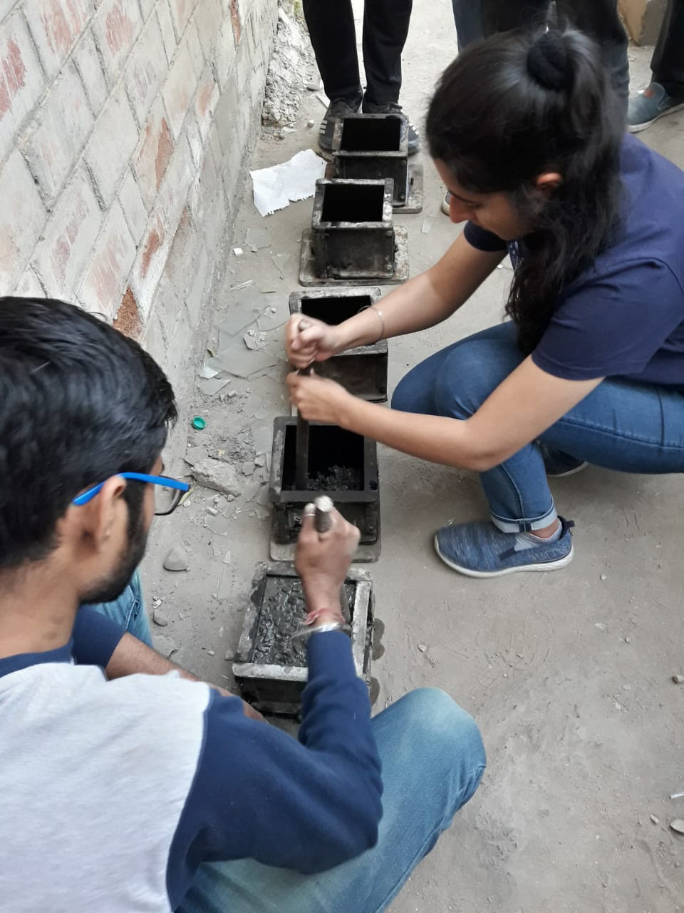 Concrete pouring in foundation