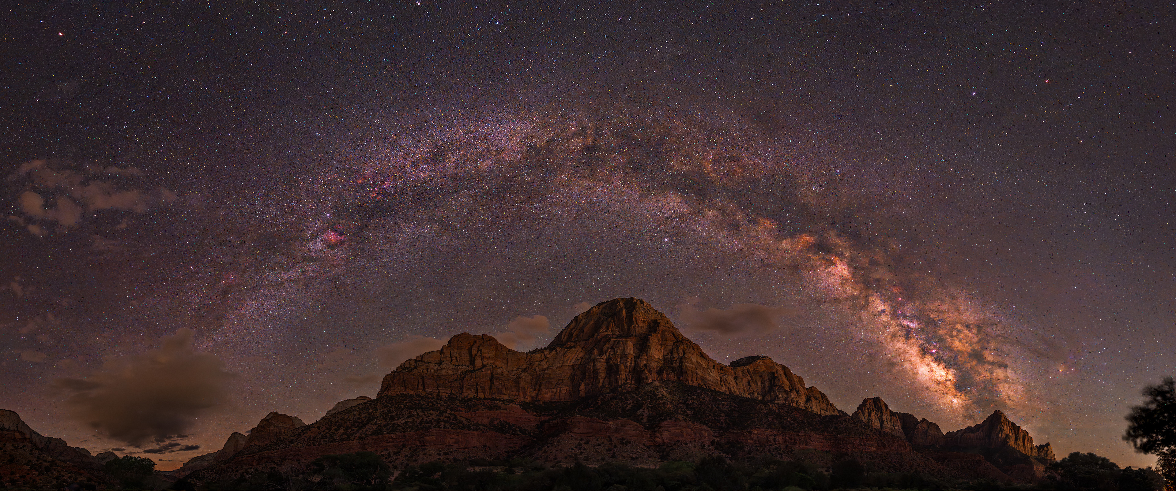 Milky Way over the Watchman Mountain