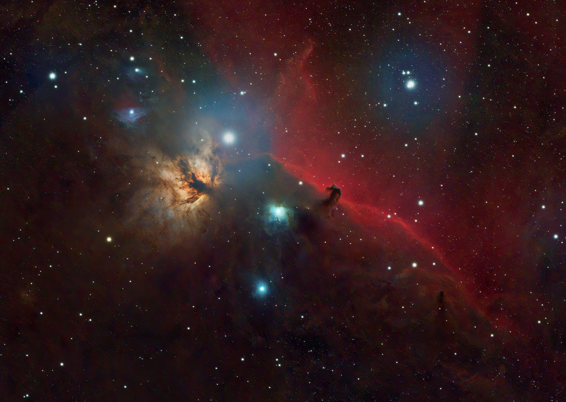 Horsehead Nebula - small dark nebula located about 1,375 light-years from Earth in the constellation of Orion