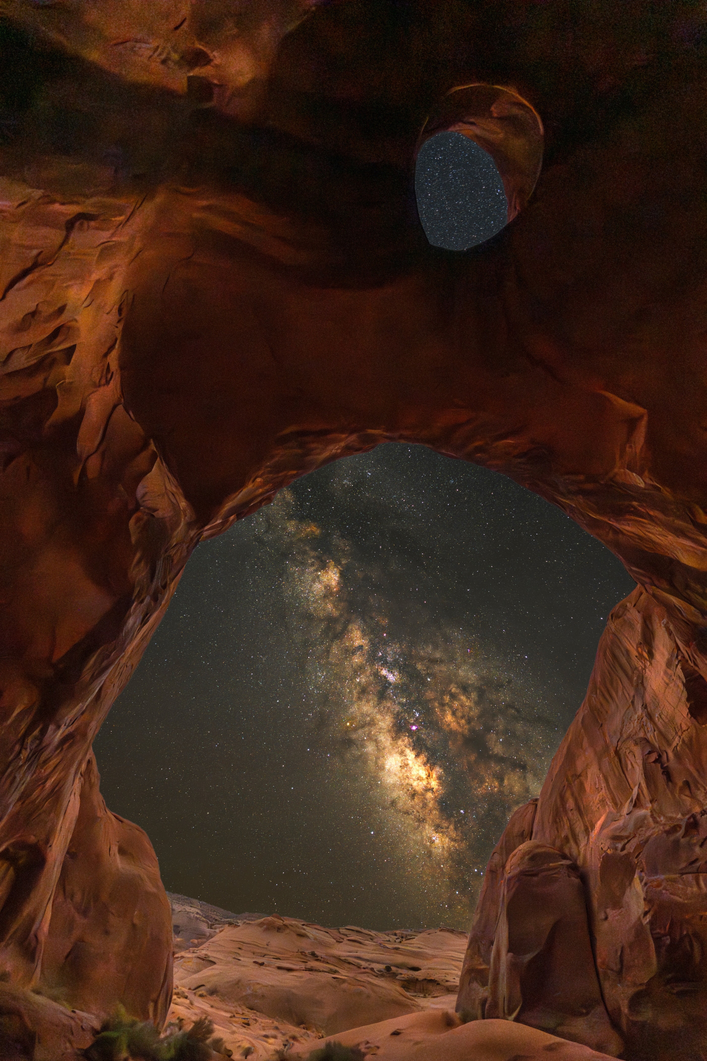 Celestial fireworks at the Eagle Hogan Eye Cave 