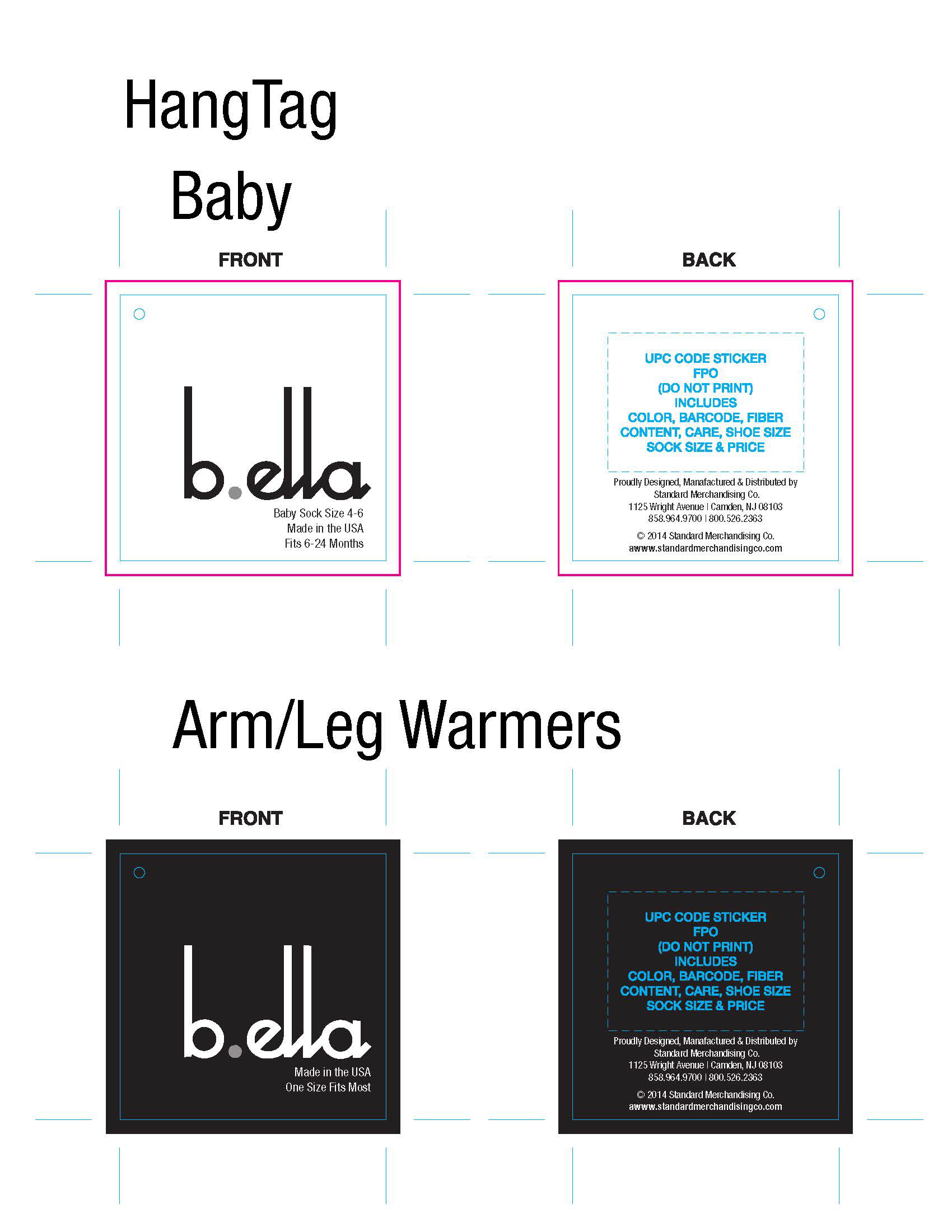 Luxury Baby Side Hang Tag and Arm/Leg Warmers