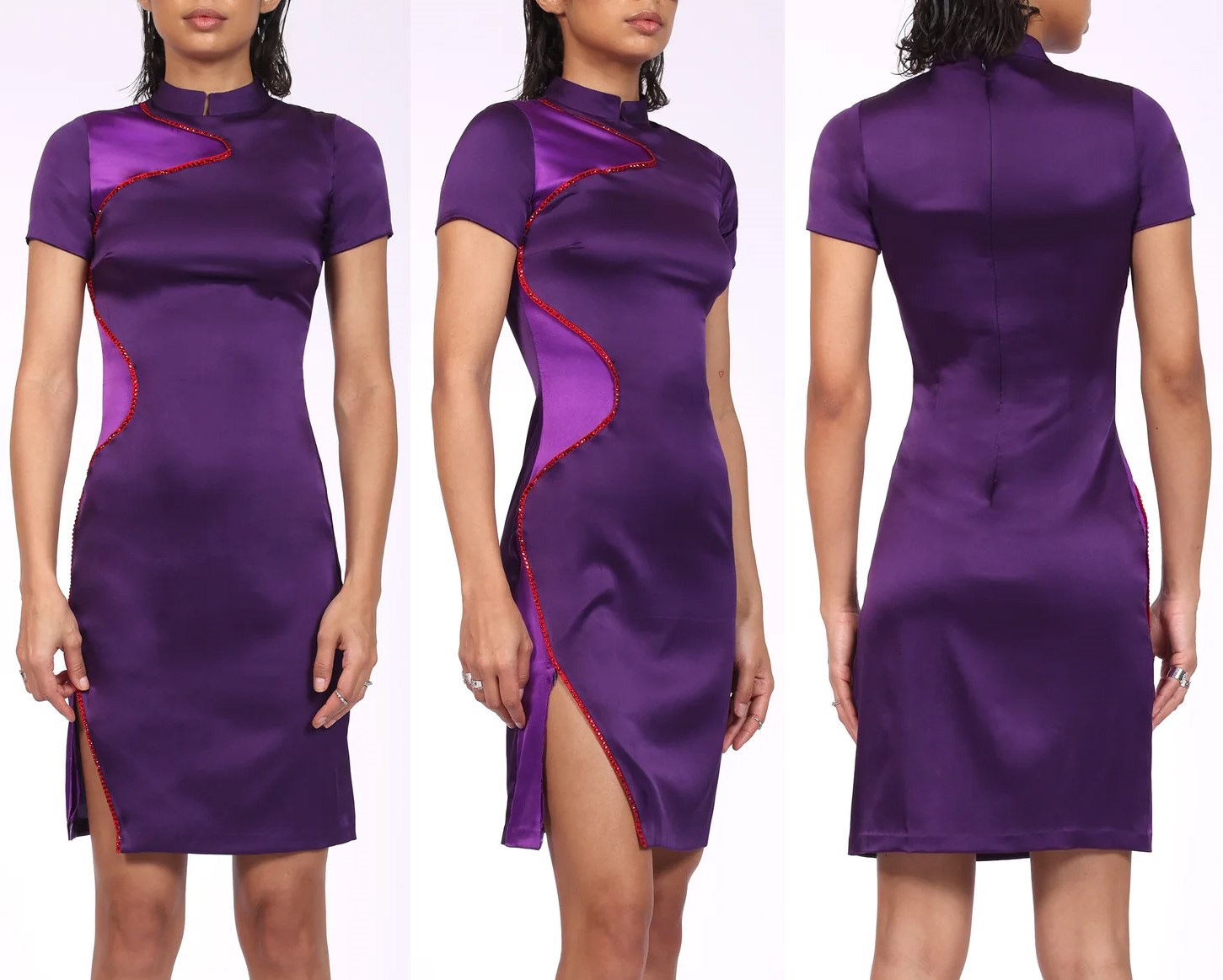 REF. Lisa Von Tang - STRETCH SILK QI PAO DRESS