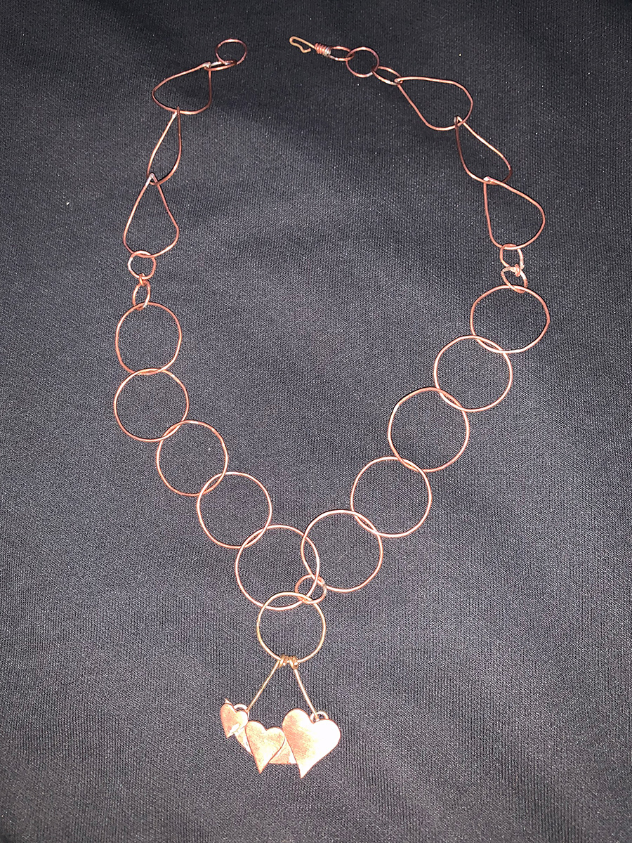 Three Heart Copper Necklace Dominic Armijo