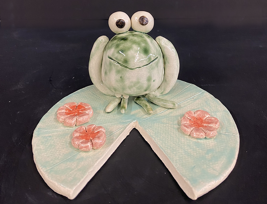 Lily Frog Mercedes Urrutia Ceramics ART 1701 Handbuilt Clay 1