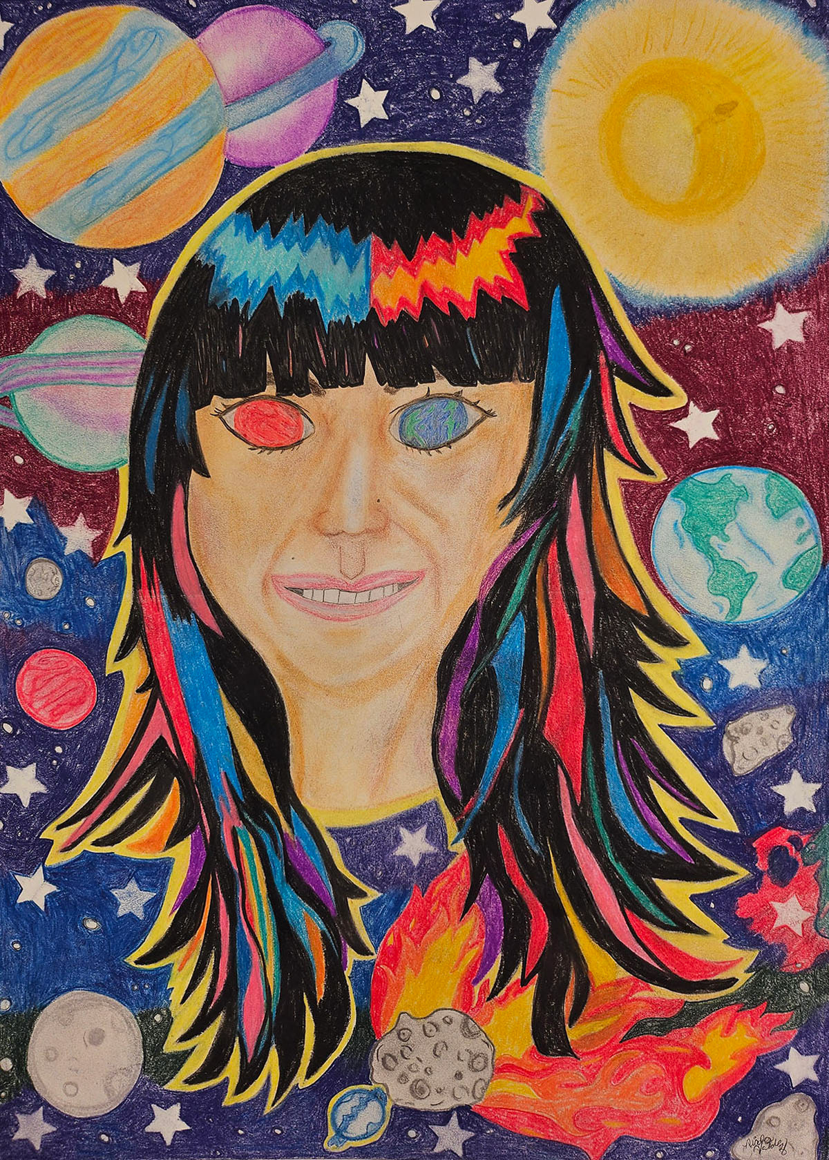 Galatic Head Space Nicole Valdez Drawing ART 1203 Figure Drawing I
