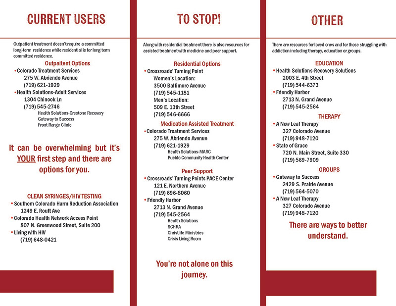 Brochure Inside Opioid Addiction Support Sadie Carbajal