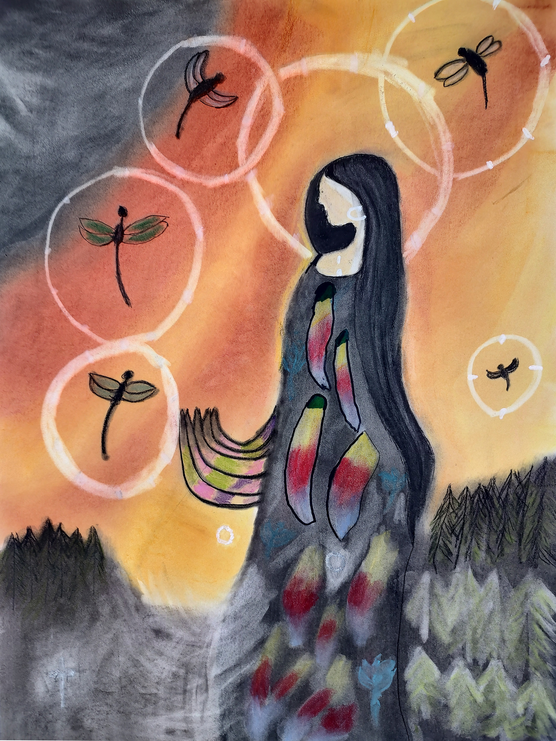 Dragonflies Fill The Sky Randy Lawson $150.00 ART 128 (1203) Figure Drawing I
