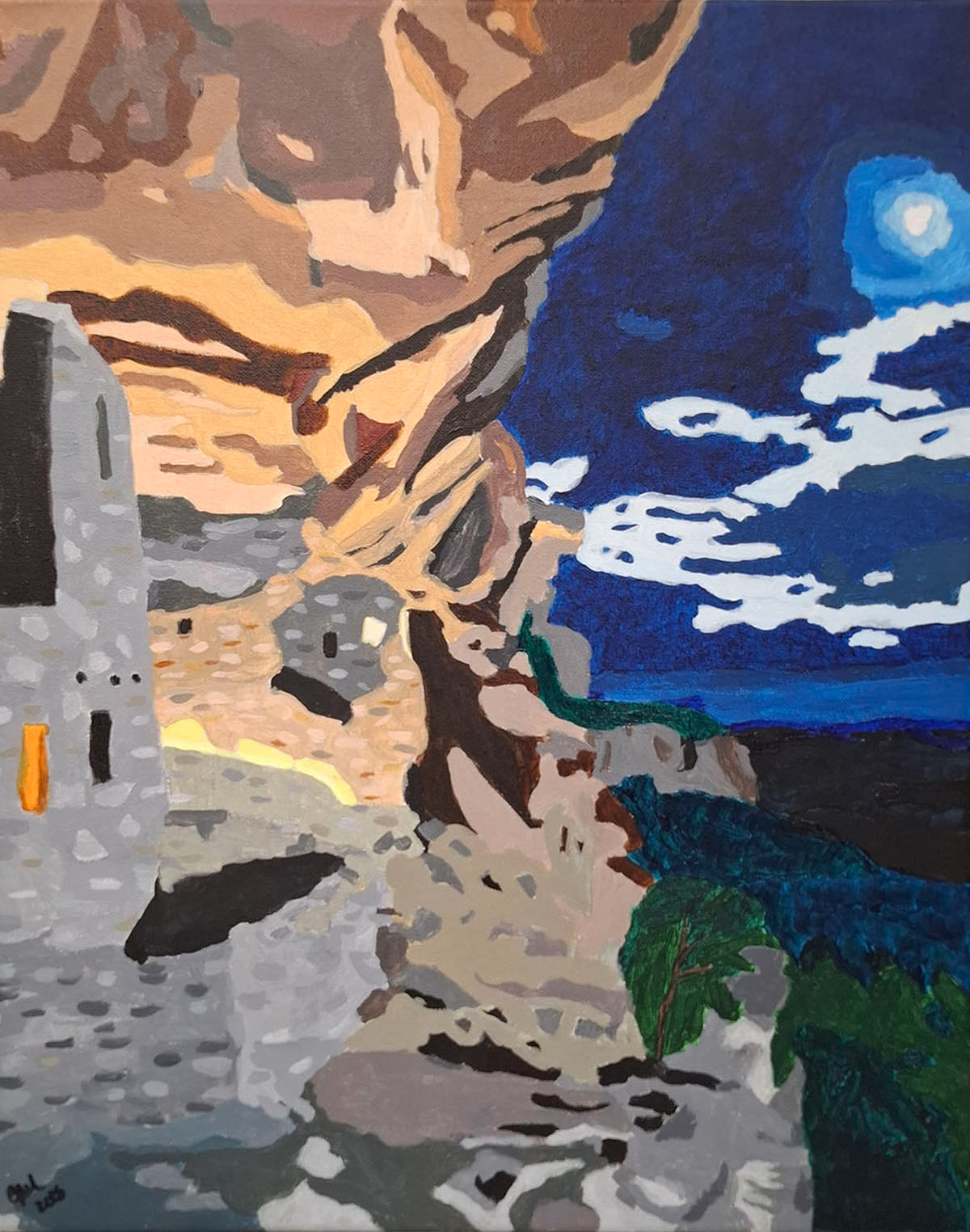 Moonlit Mesa Judy Lubbers Painting ART 1301 Painting I