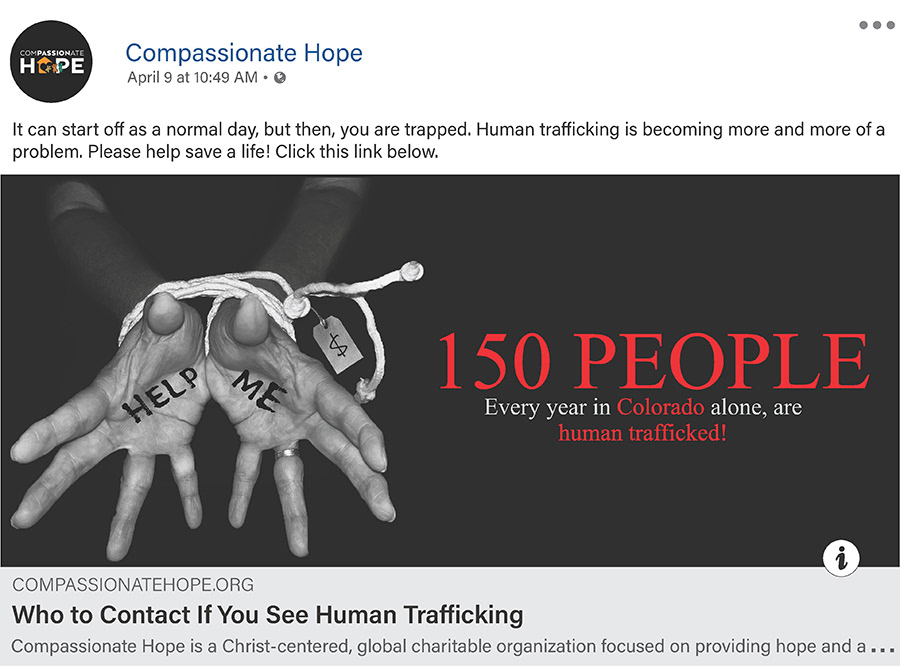Social Media, Sarah Iskra Human Trafficking
