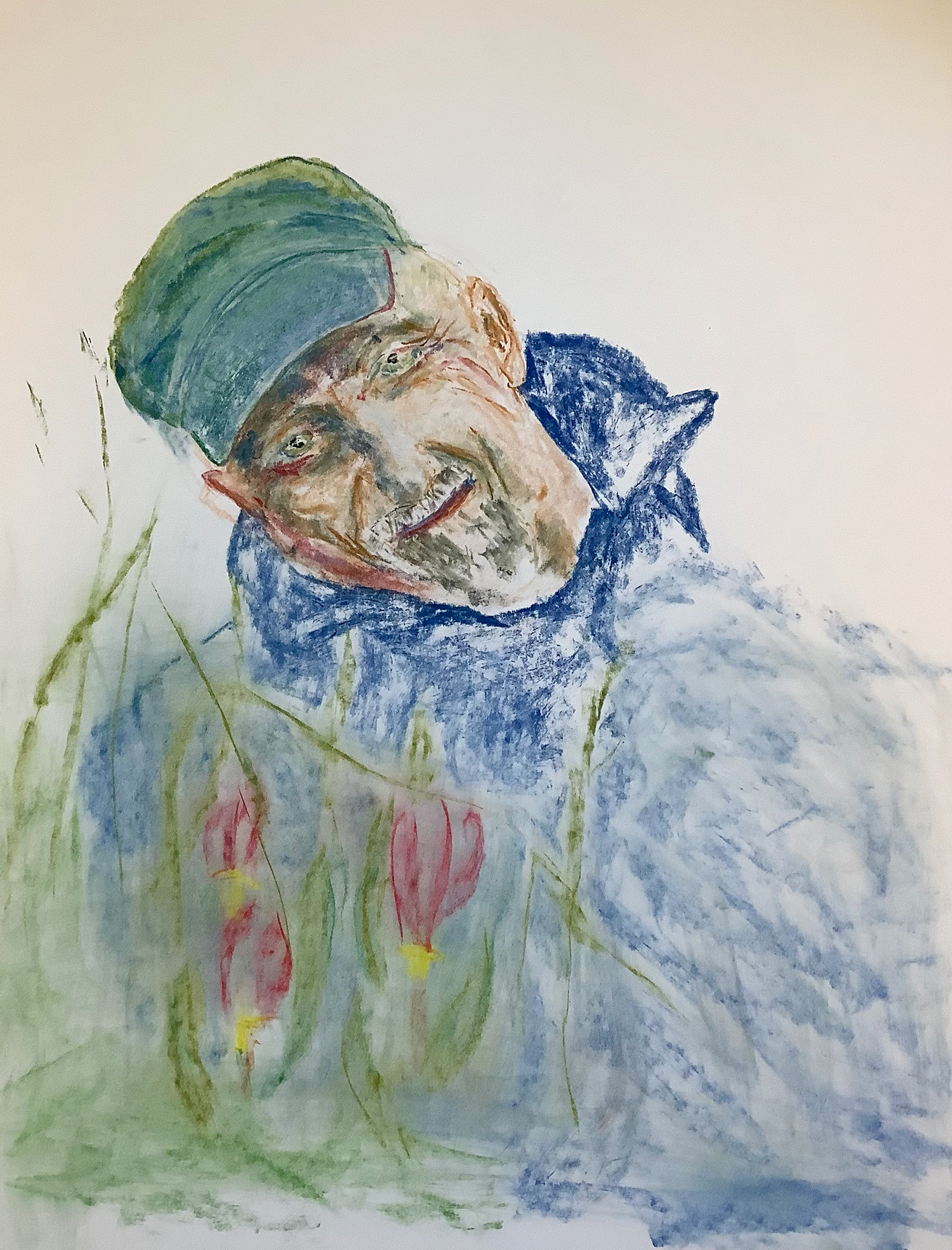 Bill Admiring Wild Flowers Chuck McGee