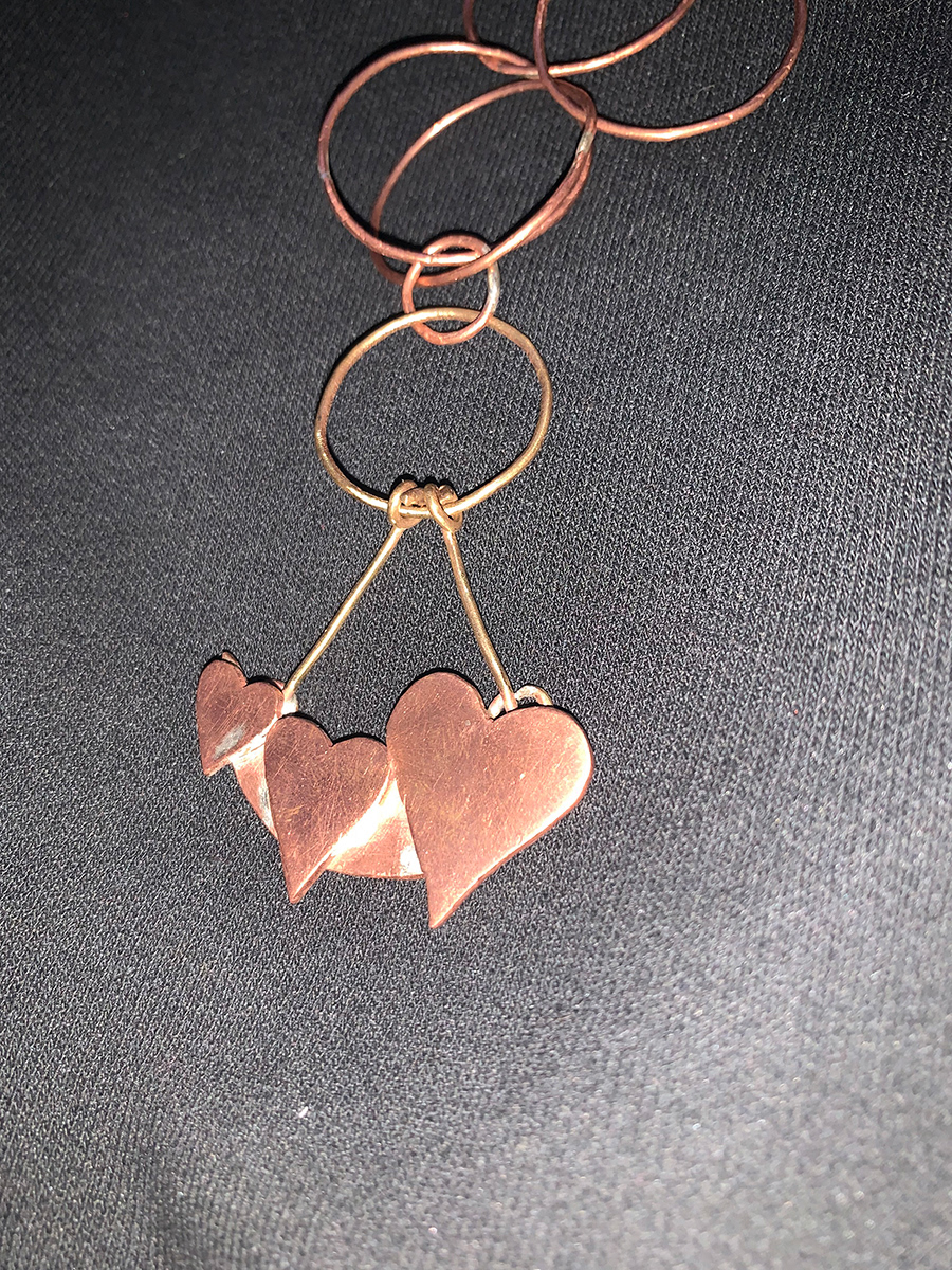 Three Heart Copper Necklace Dominic Armijo