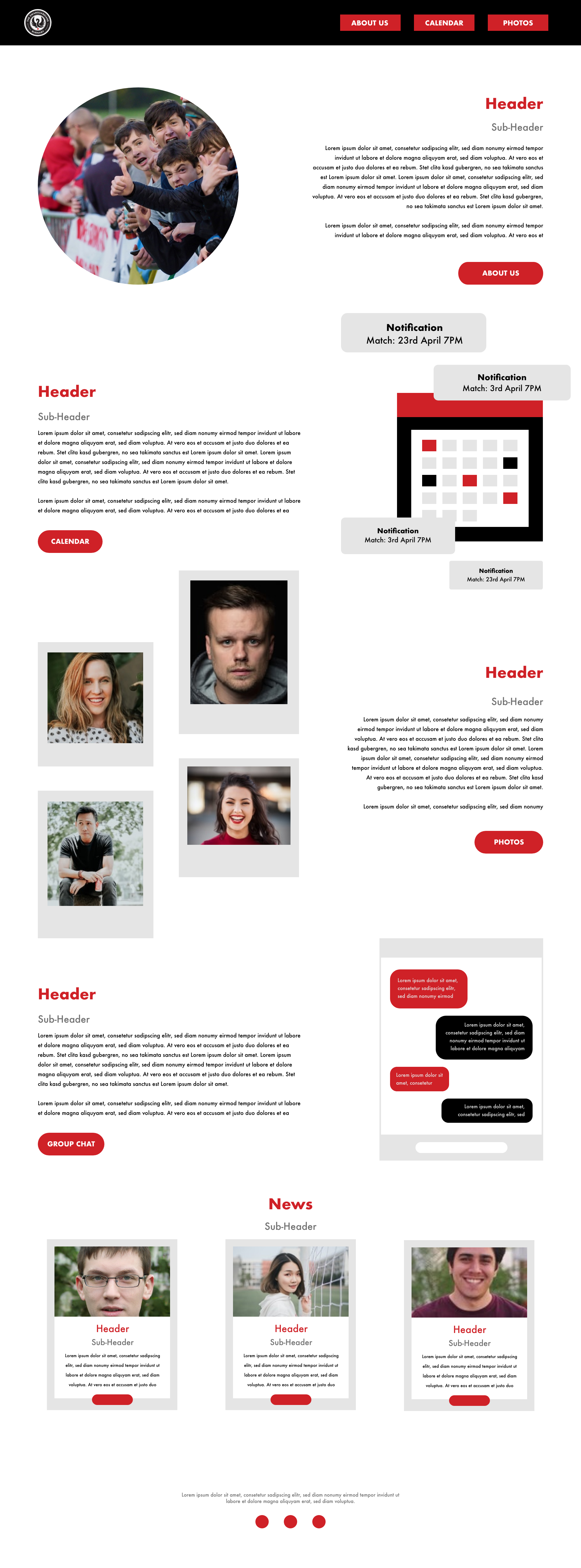 Home Page: High-Fidelity Wireframe