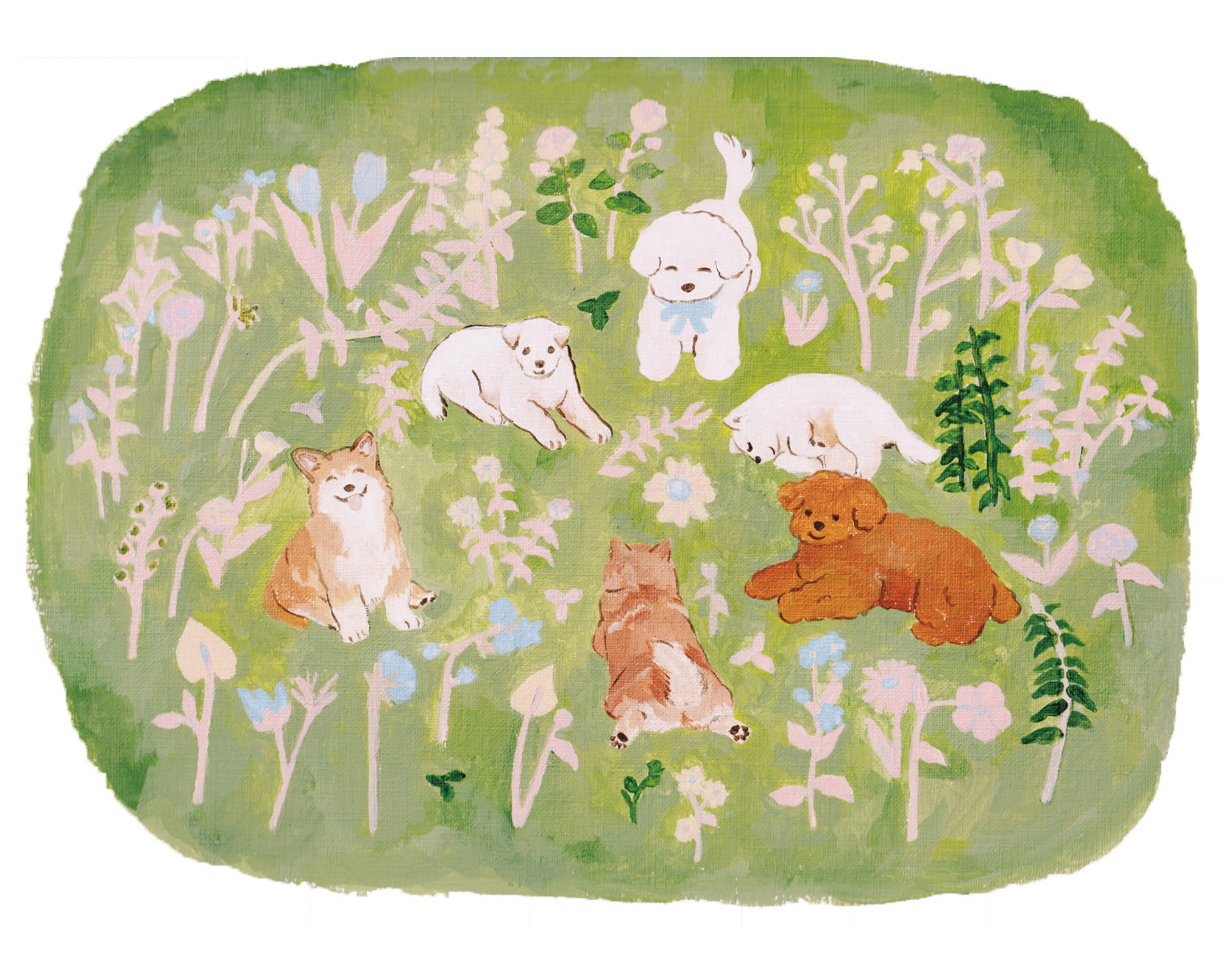 dog's meeting_acrylic on paper
