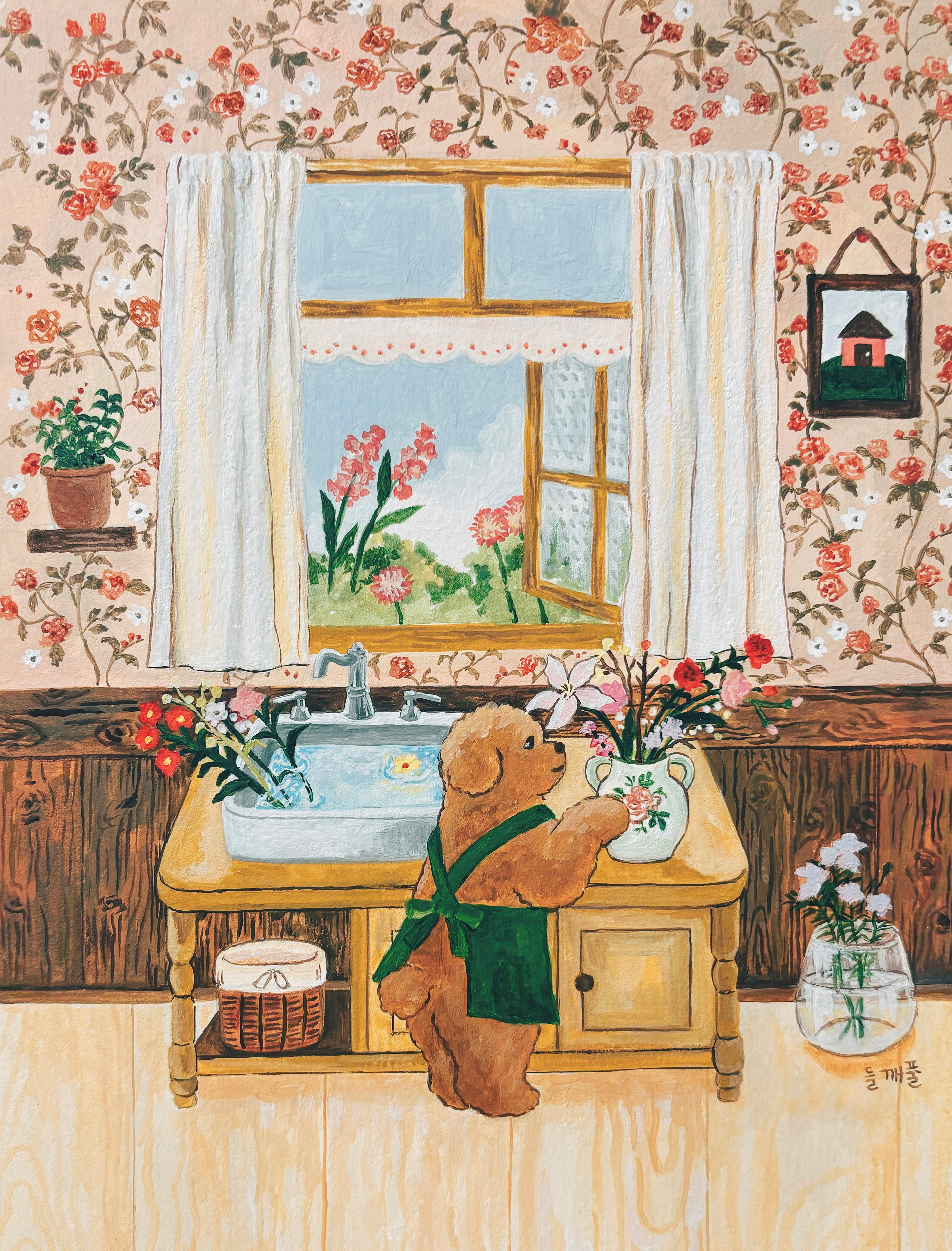 flowers picked from the garden_gouache on paper