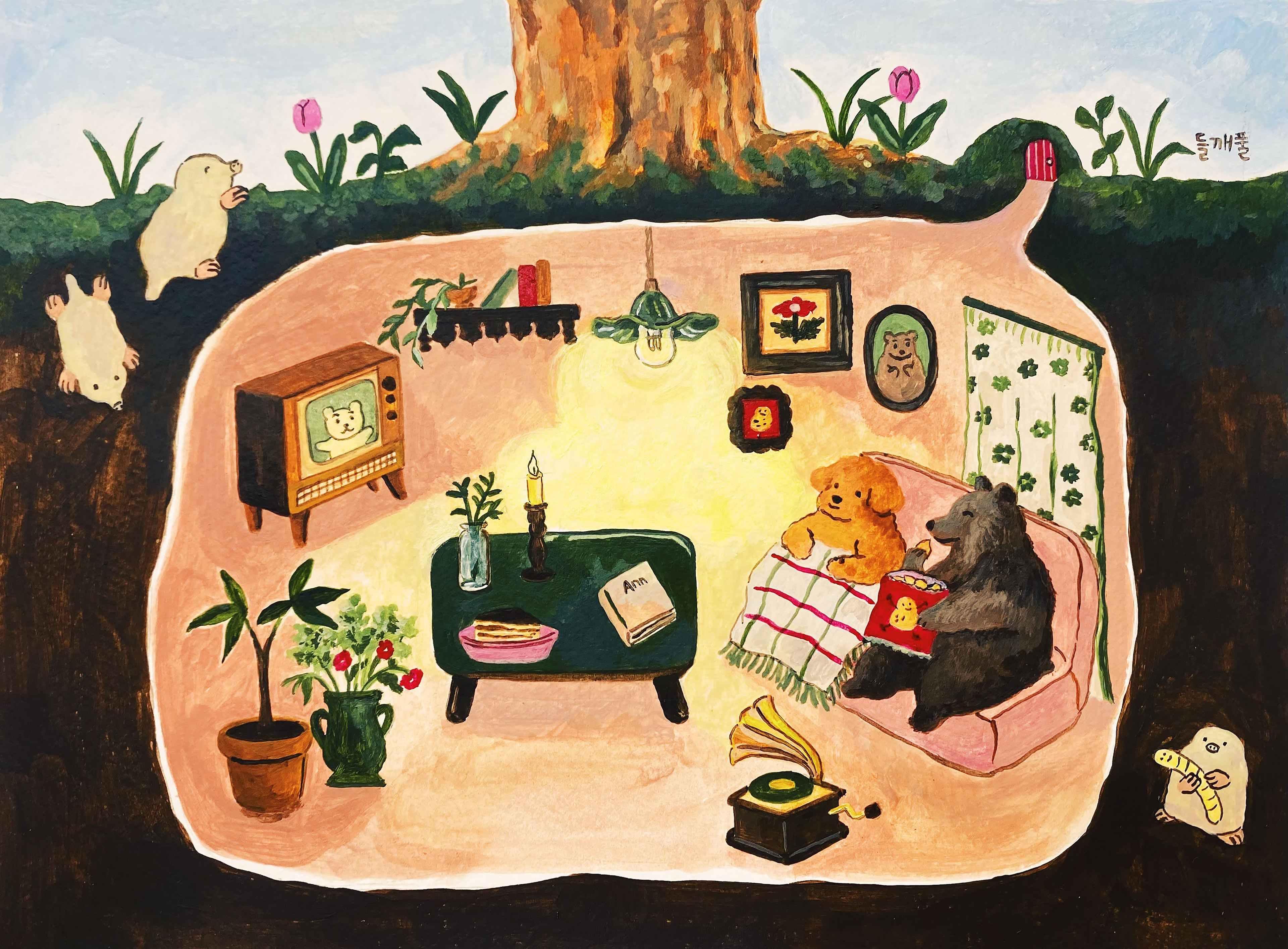 couch potato_acrylic on paper