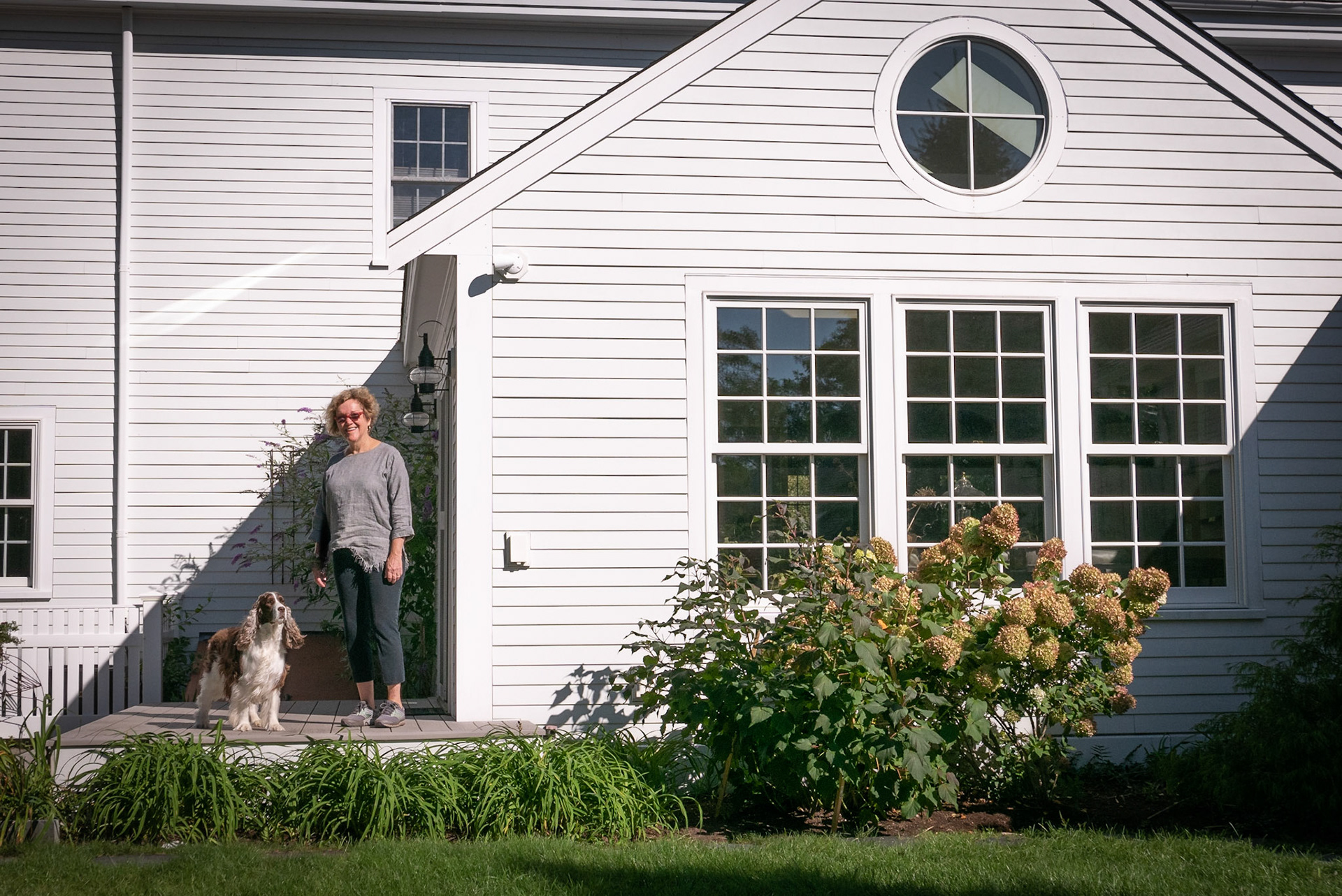 The proud owner with her Springer Spaniel Ruby.
